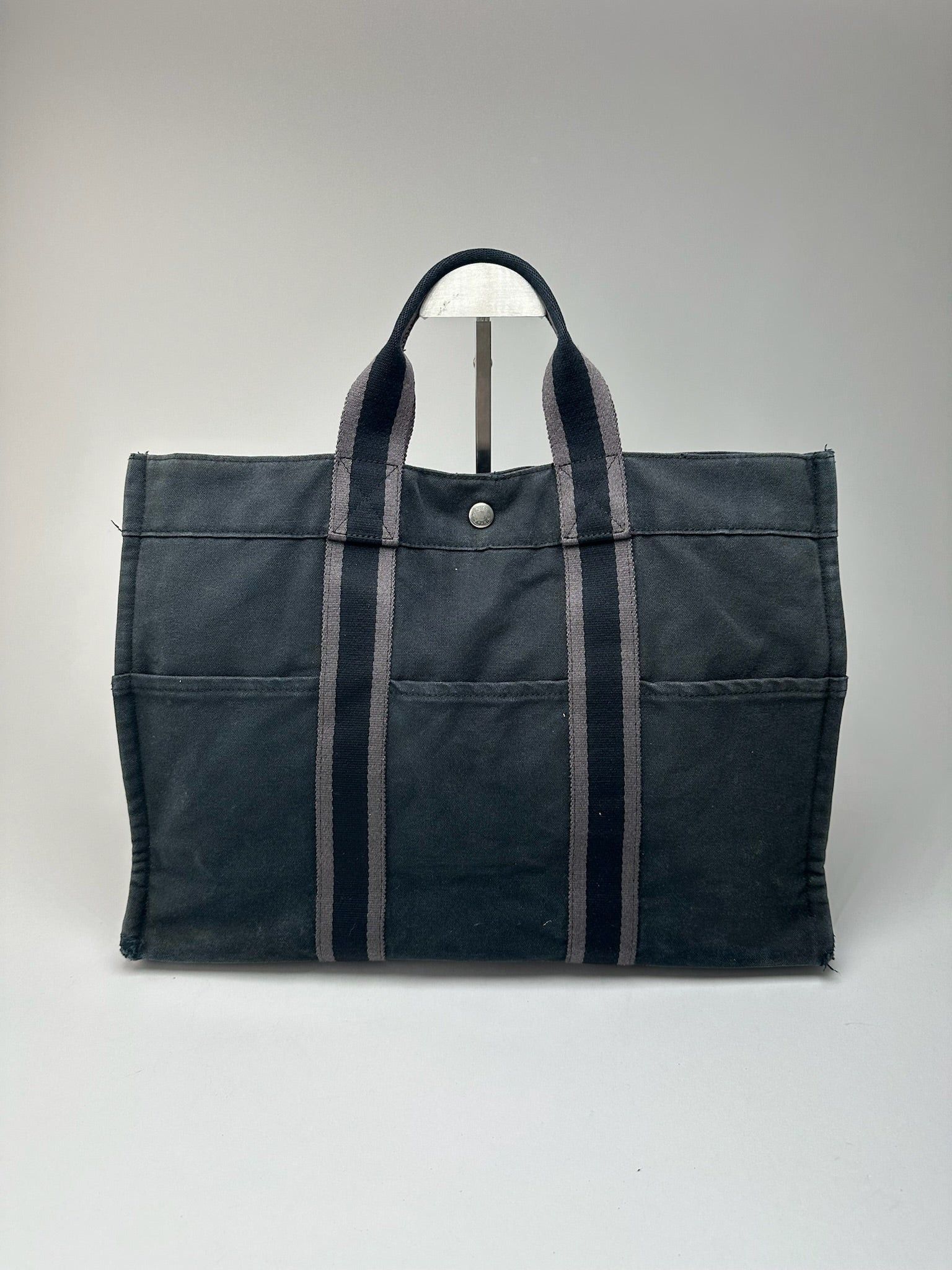 Other Vintage Hermes Cotton Shopper Bag Black Size ONE SIZE - 9 Thumbnail