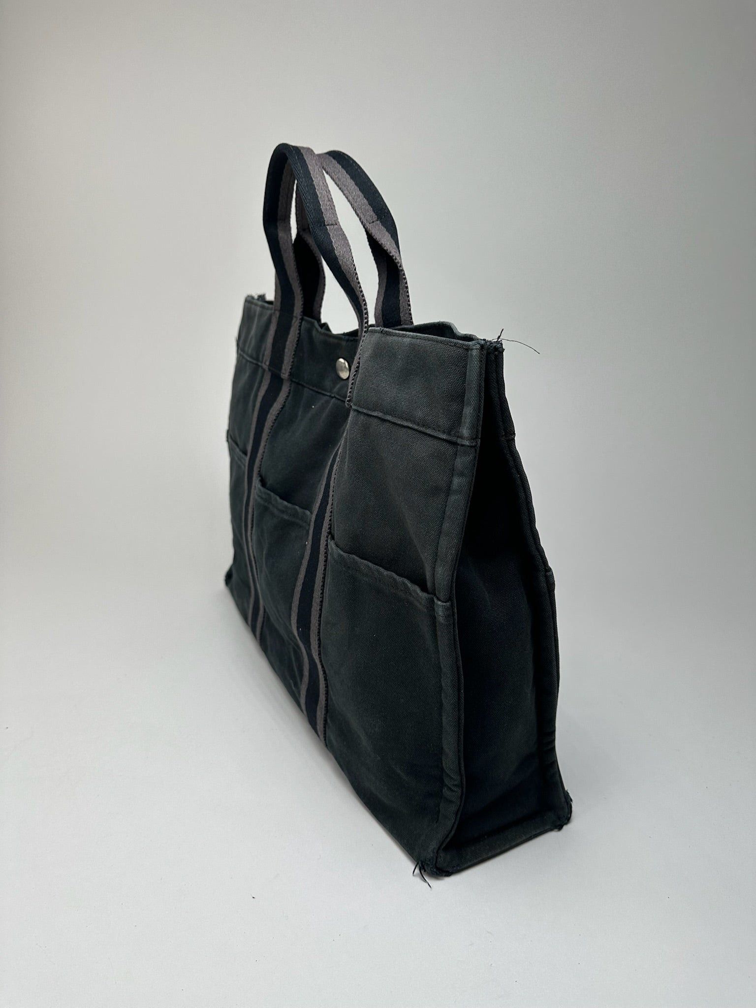 Other Vintage Hermes Cotton Shopper Bag Black Size ONE SIZE - 3 Thumbnail