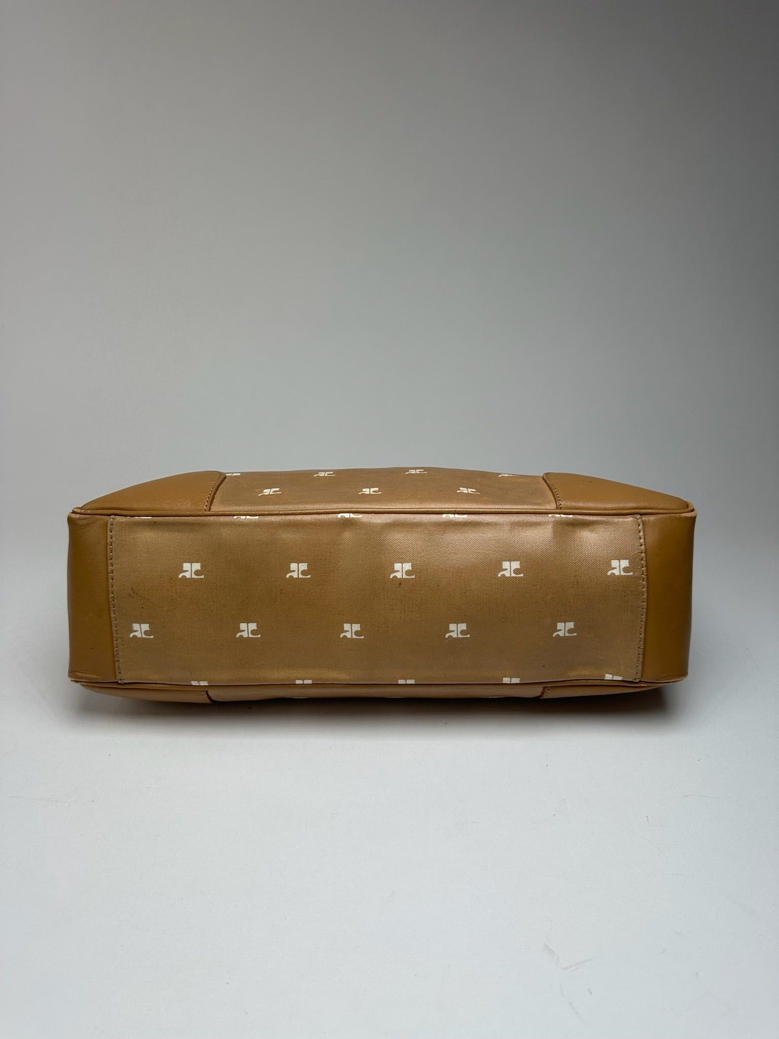 Courreges Vintage Monogram Handbag Gold Brown Size ONE SIZE - 6 Thumbnail