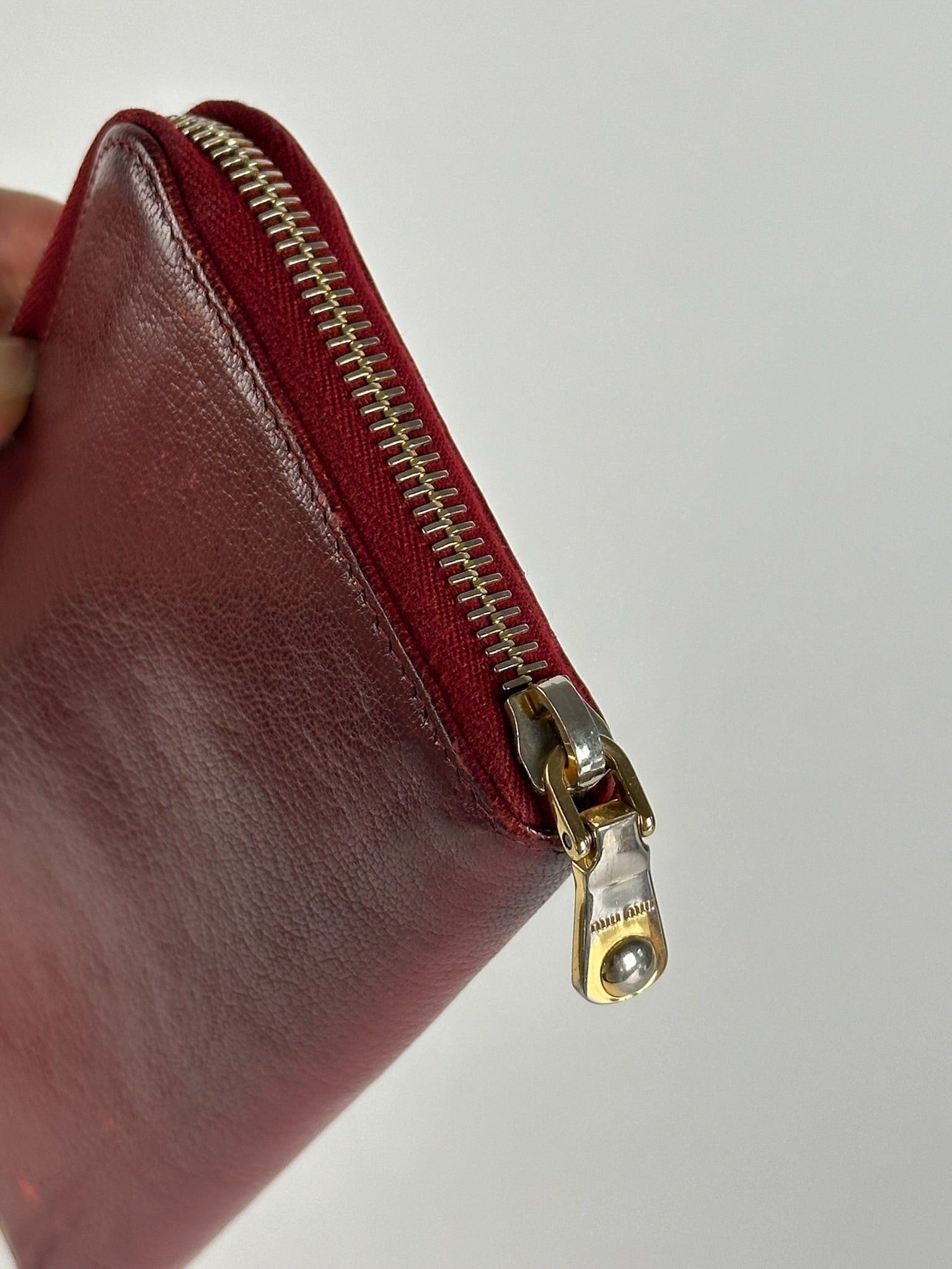 Miu Miu Vintage Leather wallet red Size ONE SIZE - 2 Thumbnail