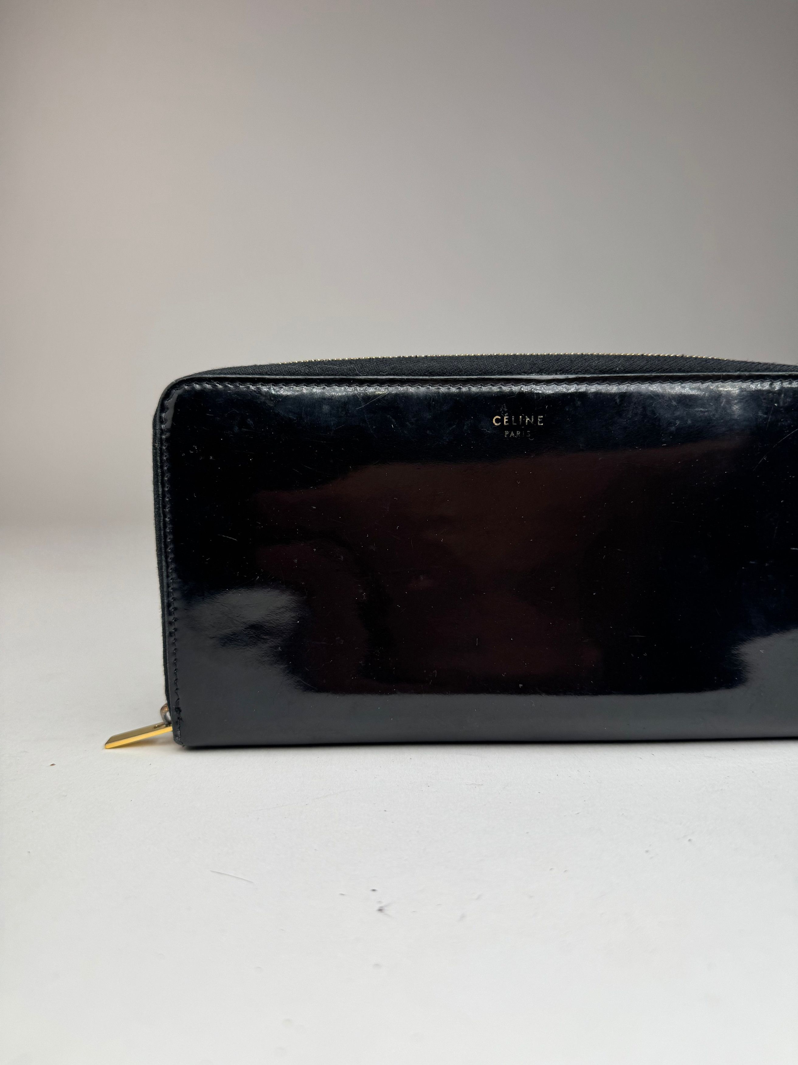 Celine Vintage Paris Patent Leather Wallet black Size ONE SIZE - 3 Thumbnail