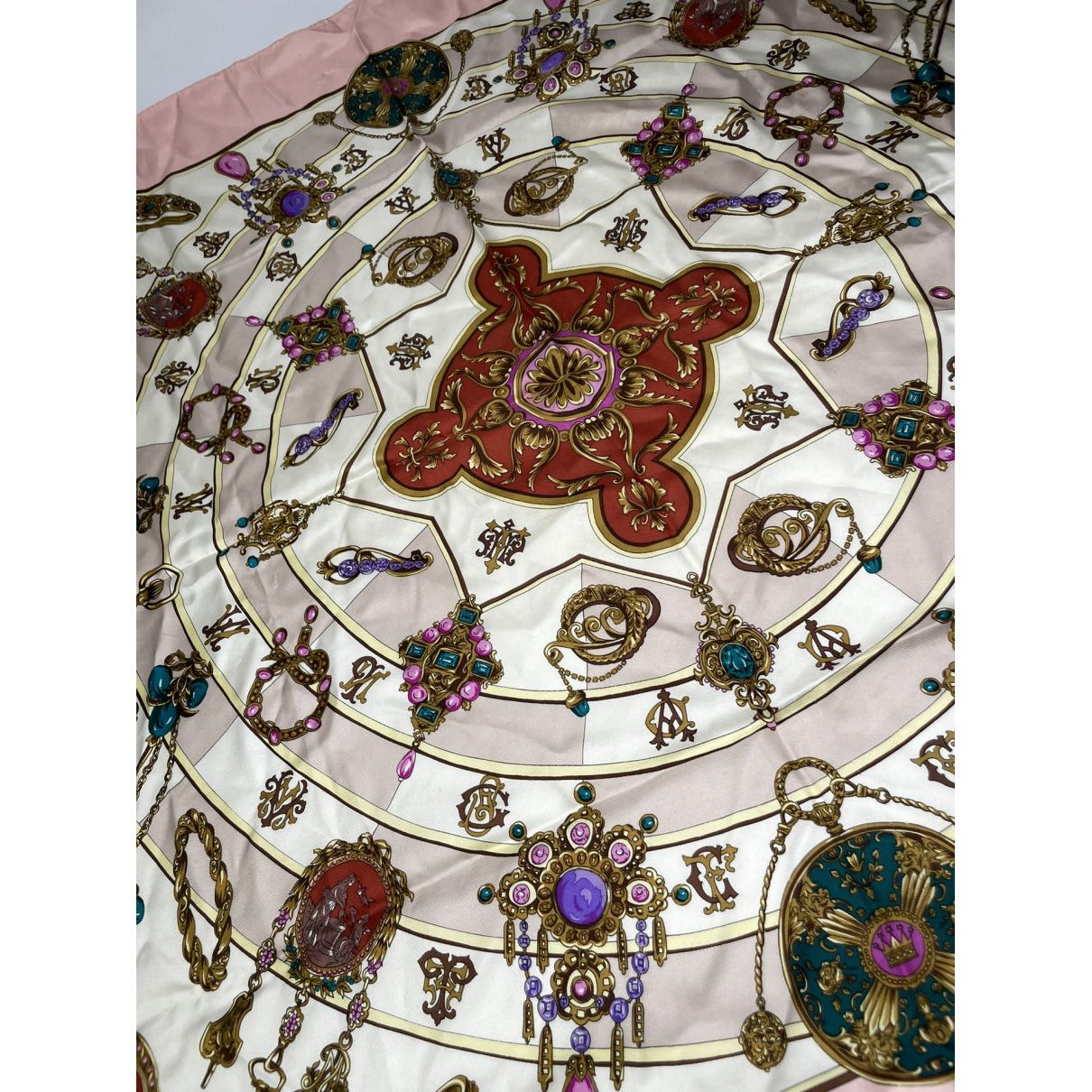 Lancel Pink Silk Scarf Size ONE SIZE - 3 Thumbnail