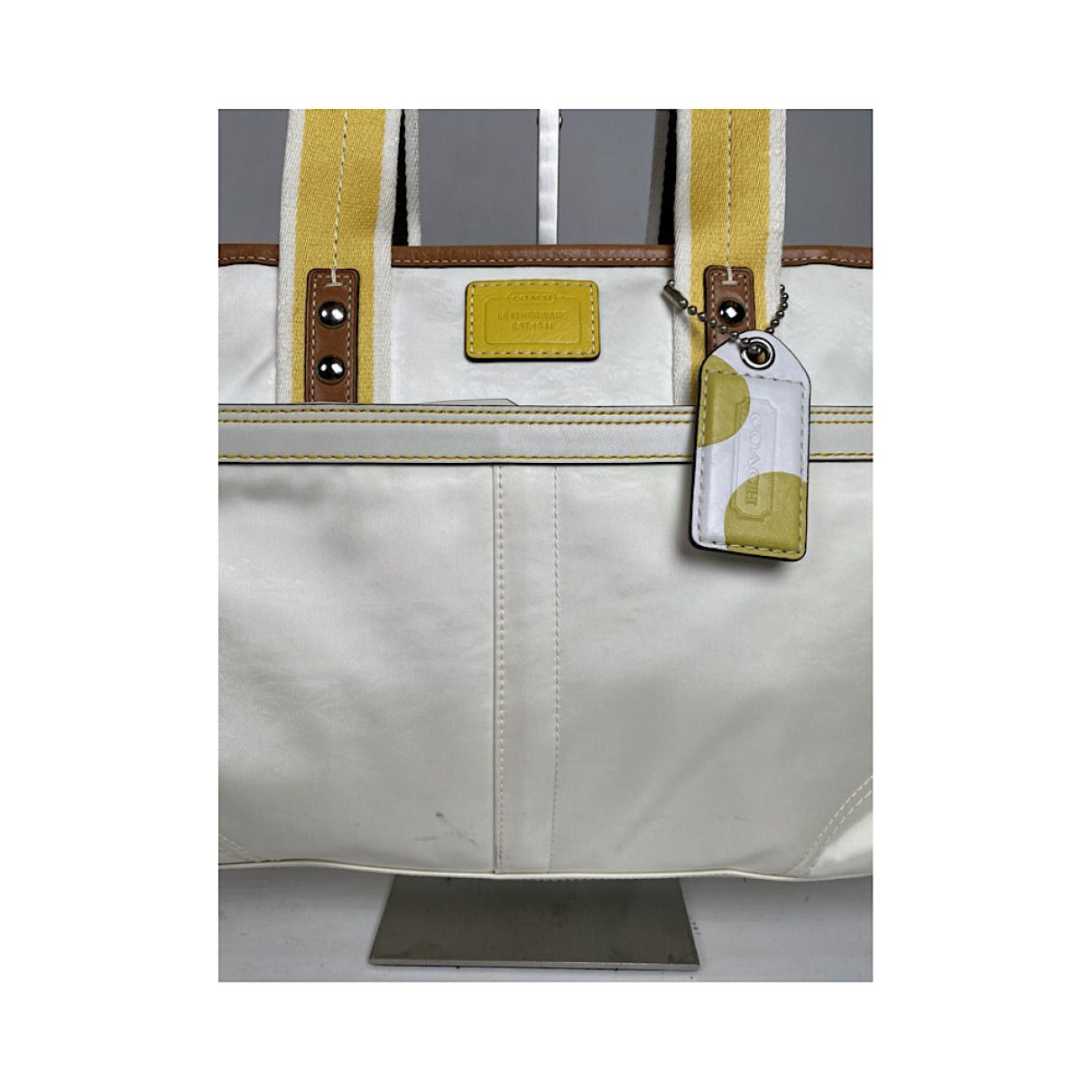 Coach Mercer satchel 24 White Cotton Handbag Size ONE SIZE - 3 Thumbnail