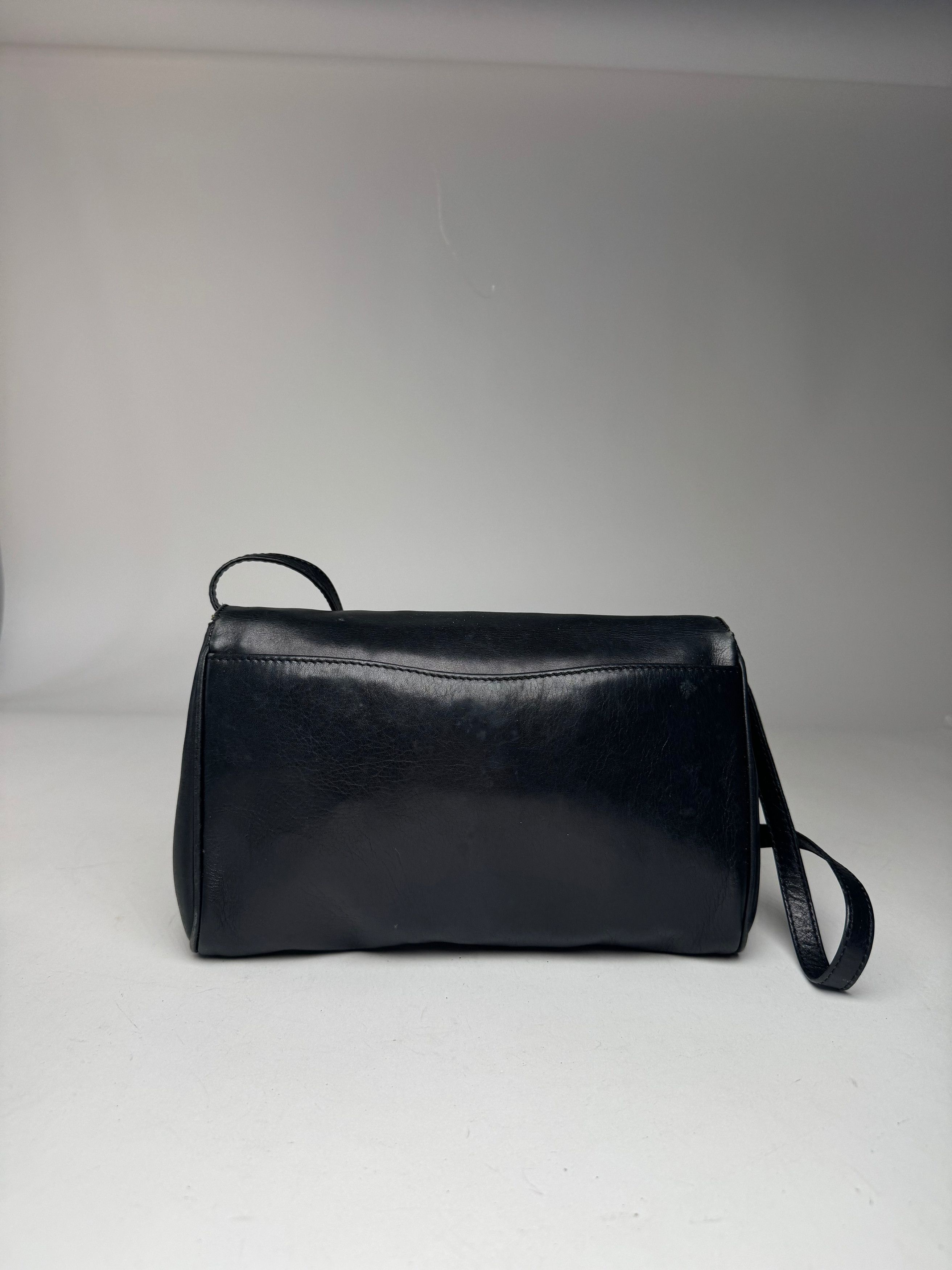 Celine Vintage Paris Triomphe Suede Leather Bag Marine Black Size ONE SIZE - 2 Thumbnail