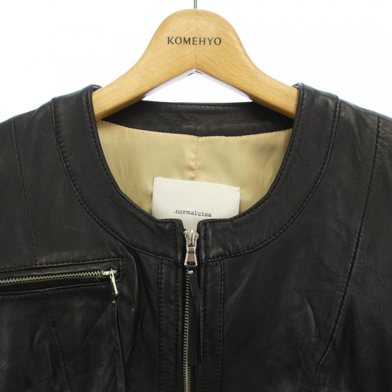 Other Other NORMALUISA Leather Jacket Leather Outerwear DUTY FREE for USA Size ONE SIZE - 5 Thumbnail