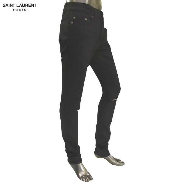 Saint Laurent Paris original low waisted ripped skinny jean in used black cotton Size US 28 / EU 44 - 2 Thumbnail