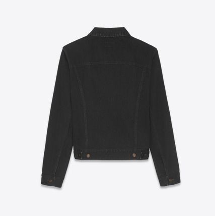 Saint Laurent Paris fitted jacket in worn black denim Size US L / EU 52-54 / 3 - 2 Thumbnail