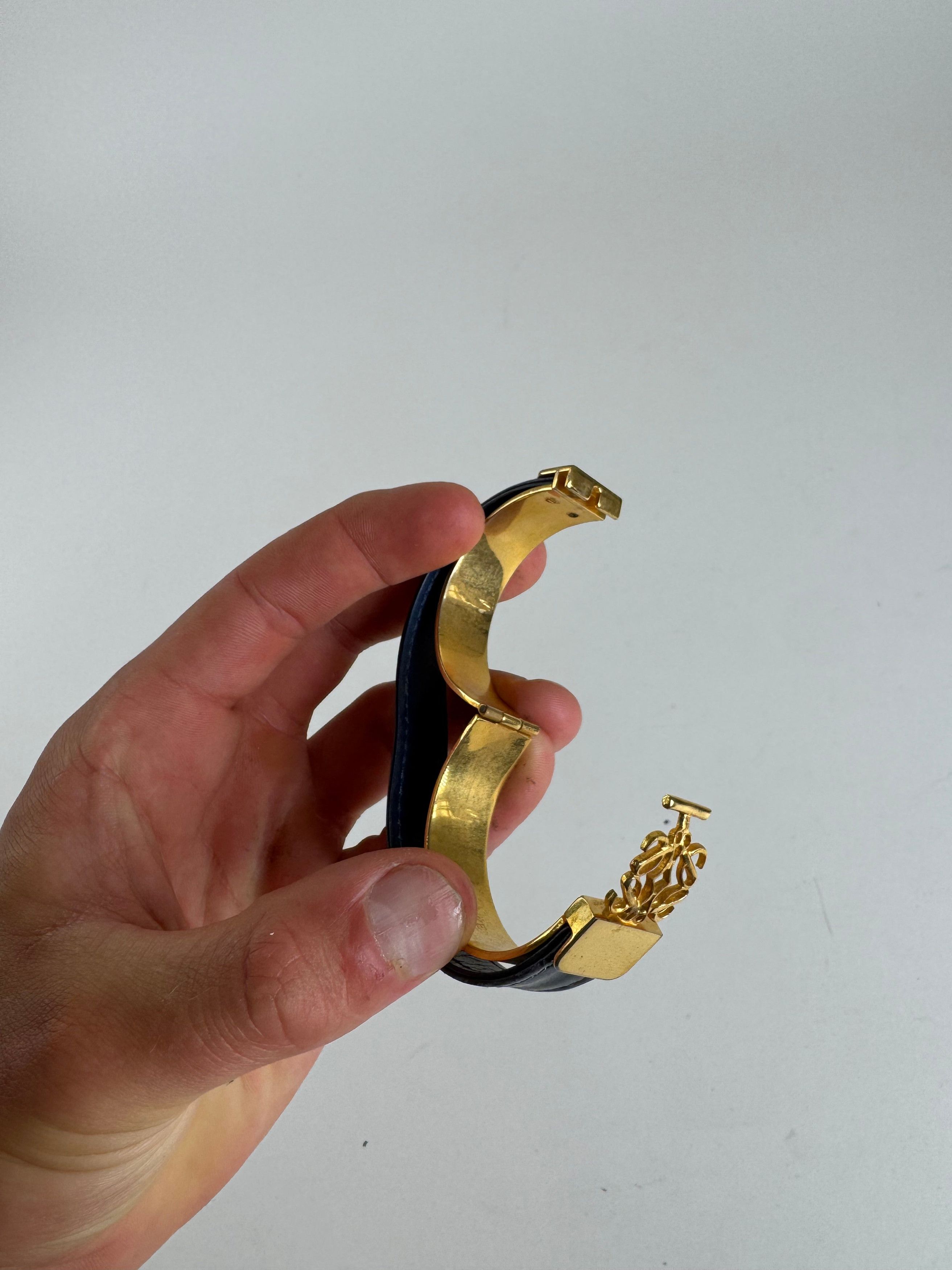 Loewe Vintage Anagram Bracelet Golden Blue Size ONE SIZE - 4 Thumbnail