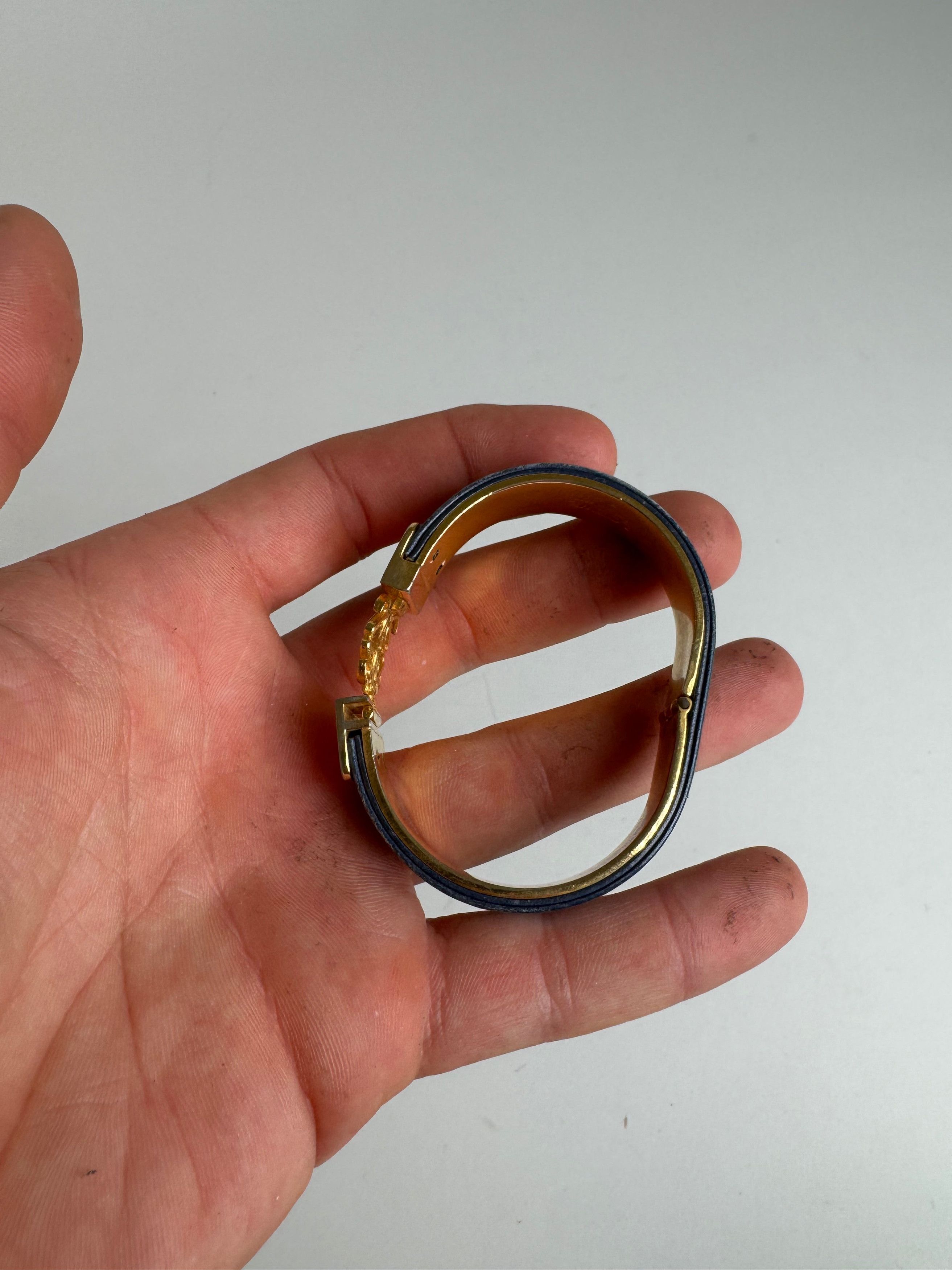 Loewe Vintage Anagram Bracelet Golden Blue Size ONE SIZE - 8 Thumbnail