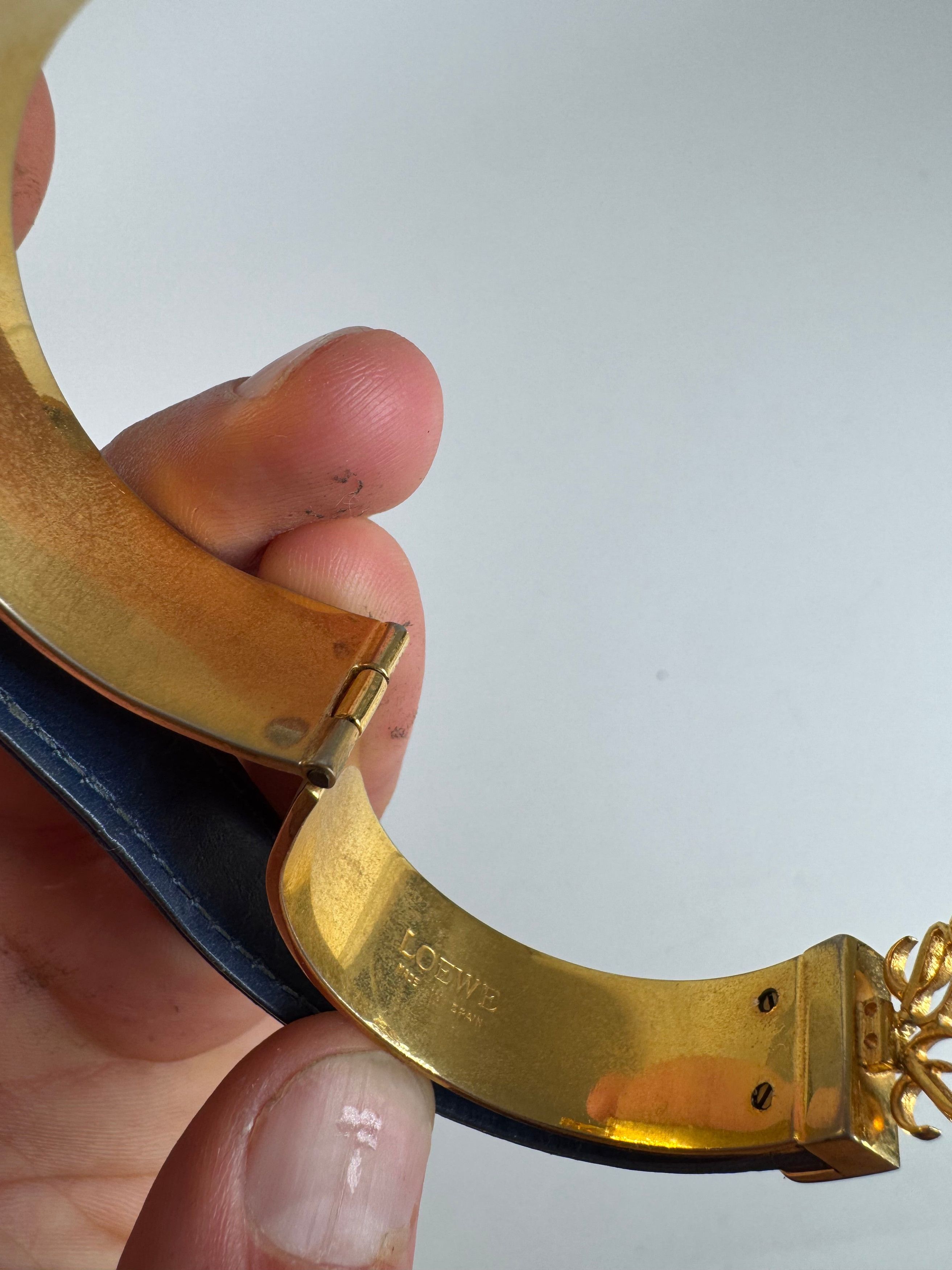 Loewe Vintage Anagram Bracelet Golden Blue Size ONE SIZE - 2 Thumbnail