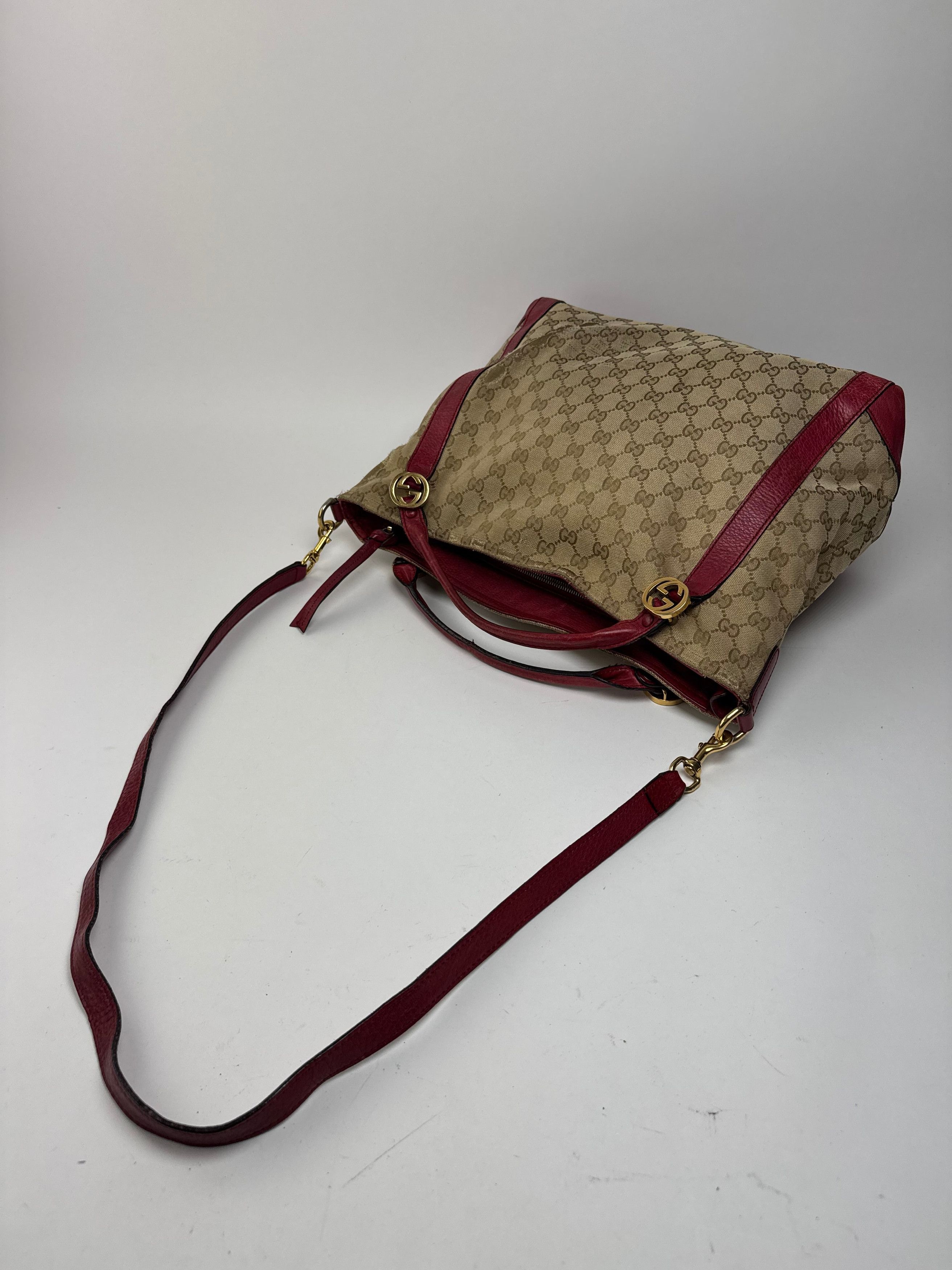 Gucci Vintage 2Way Monogram Bag beige Red Size ONE SIZE - 11 Thumbnail