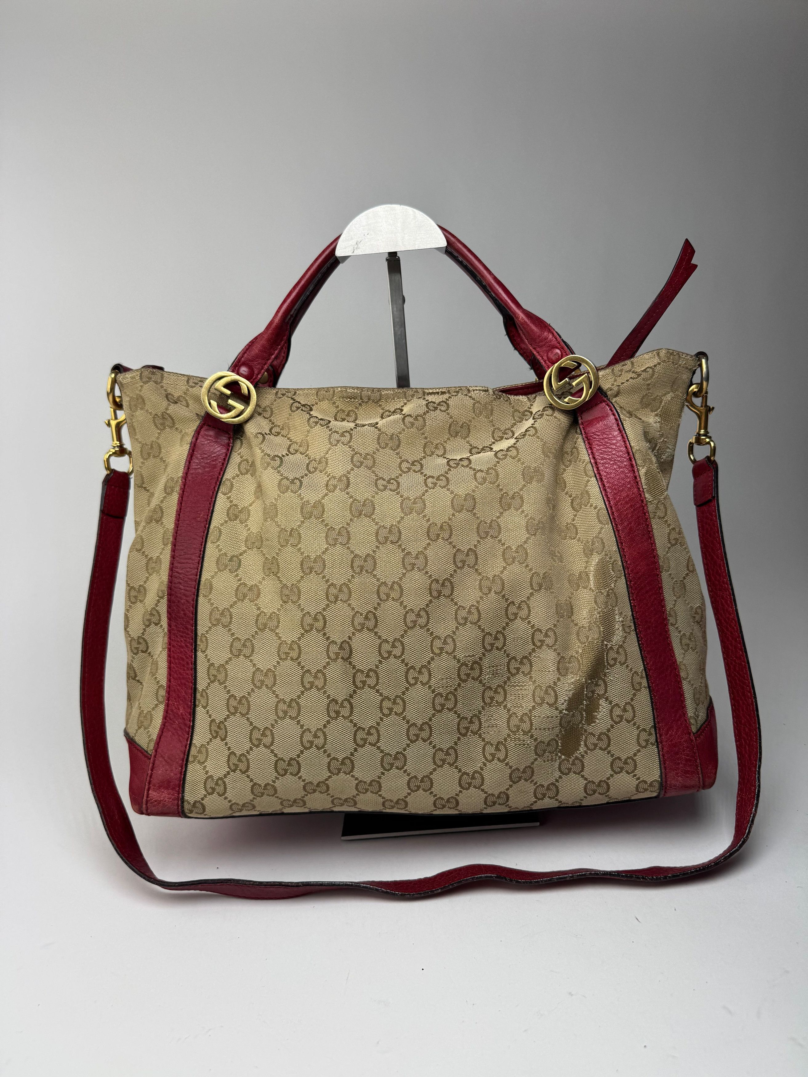 Gucci Vintage 2Way Monogram Bag beige Red Size ONE SIZE - 15 Thumbnail