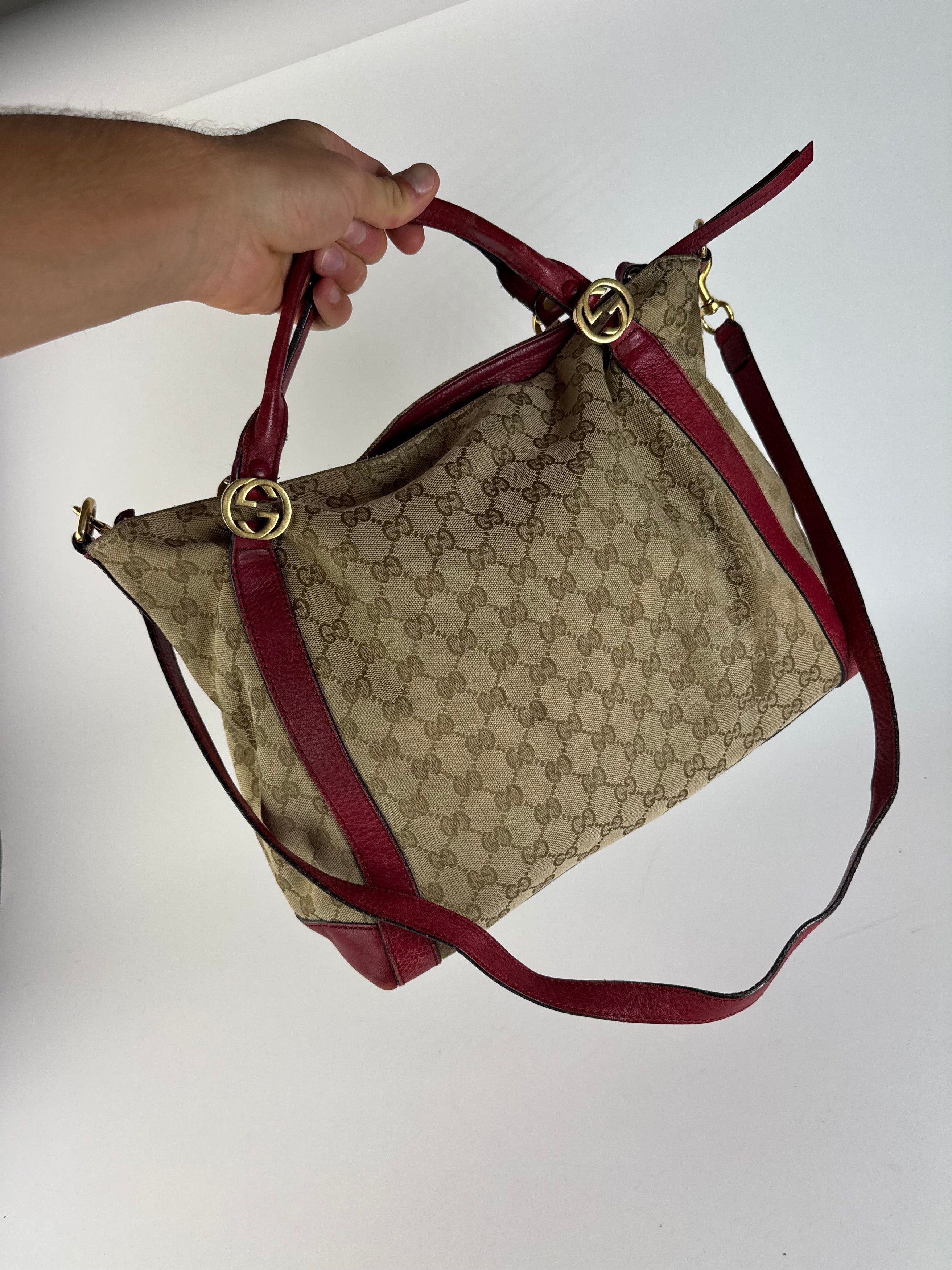 Gucci Vintage 2Way Monogram Bag beige Red Size ONE SIZE - 6 Thumbnail