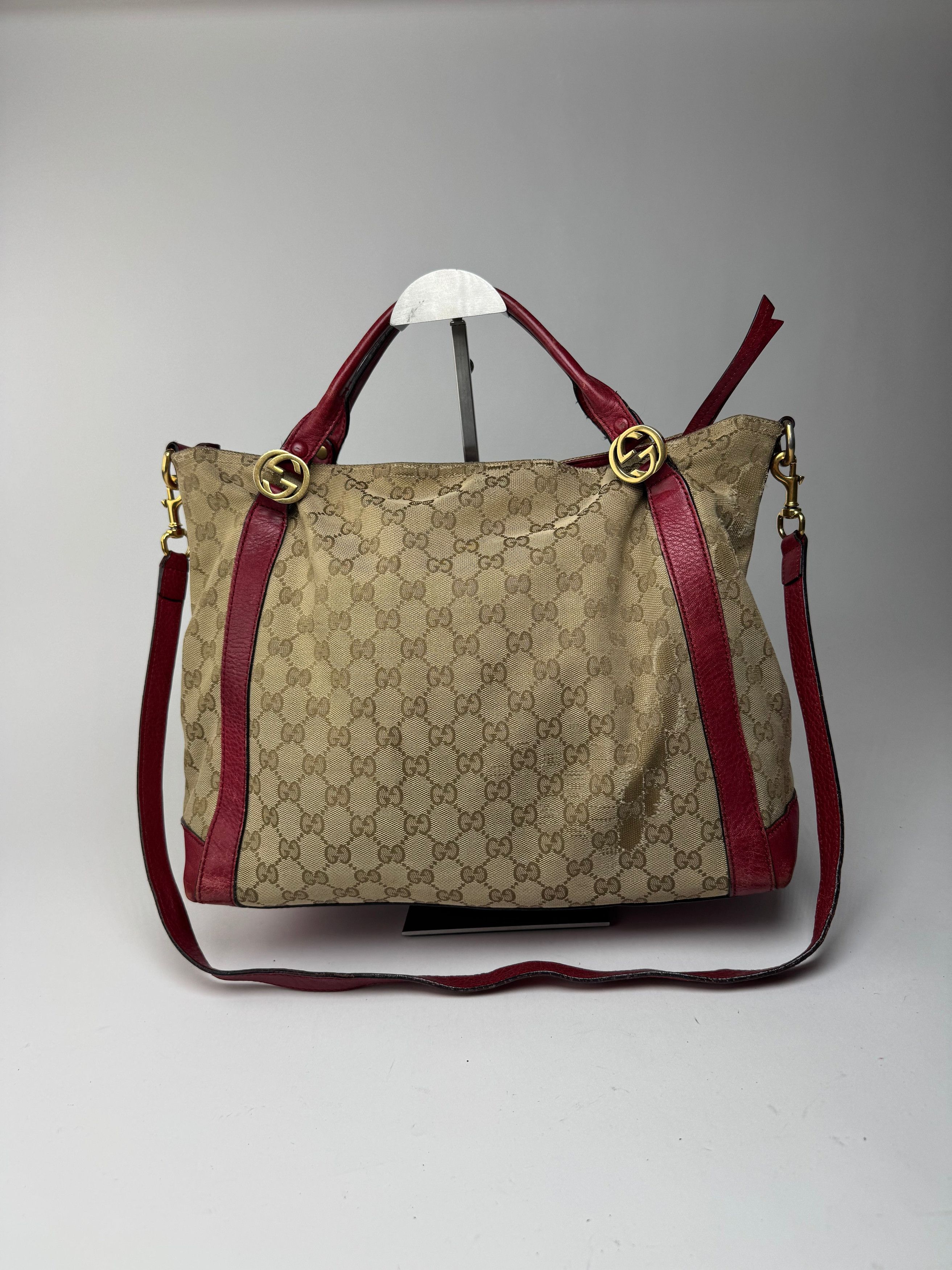 Gucci Vintage 2Way Monogram Bag beige Red Size ONE SIZE - 4 Thumbnail