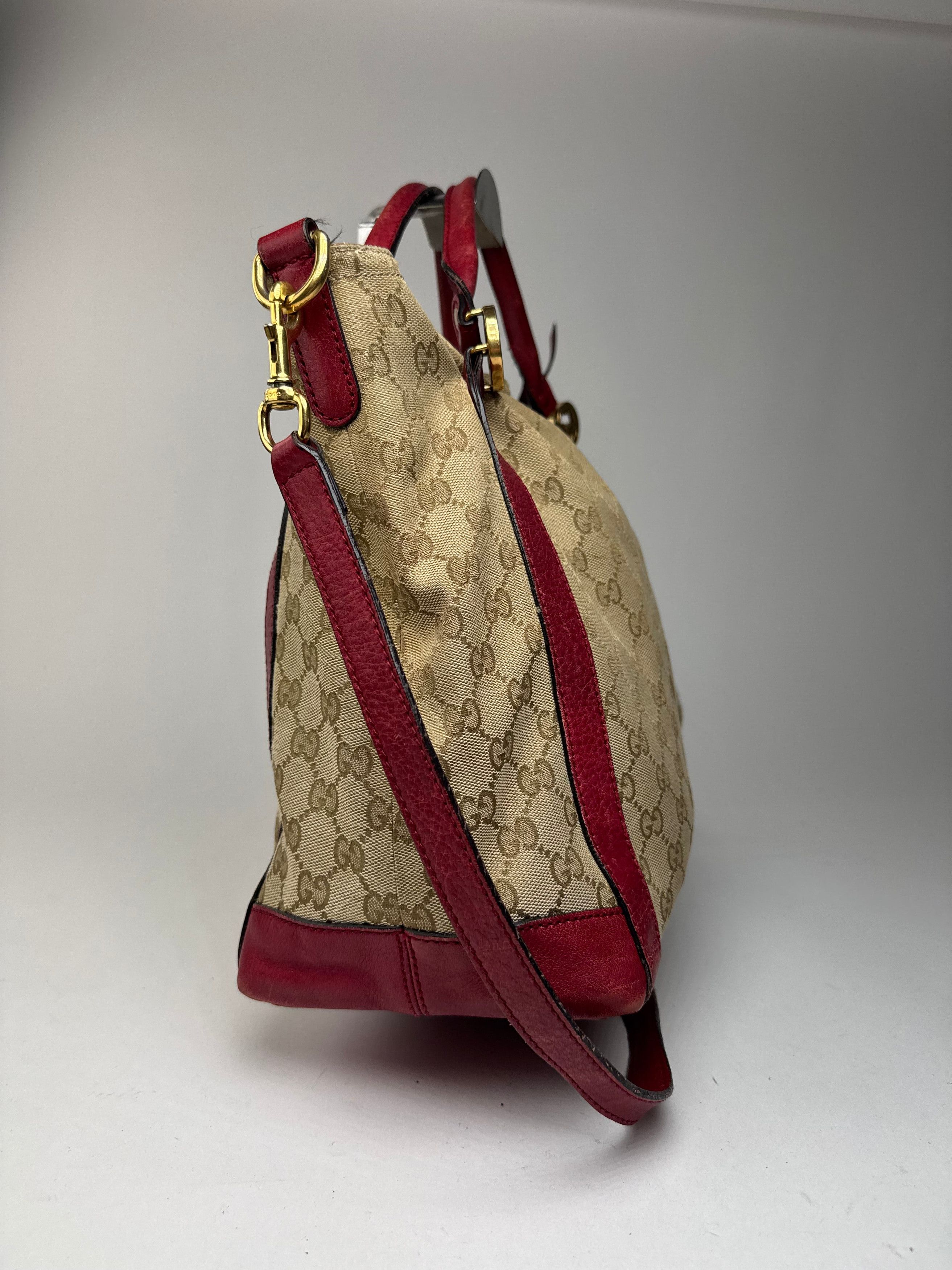 Gucci Vintage 2Way Monogram Bag beige Red Size ONE SIZE - 10 Thumbnail