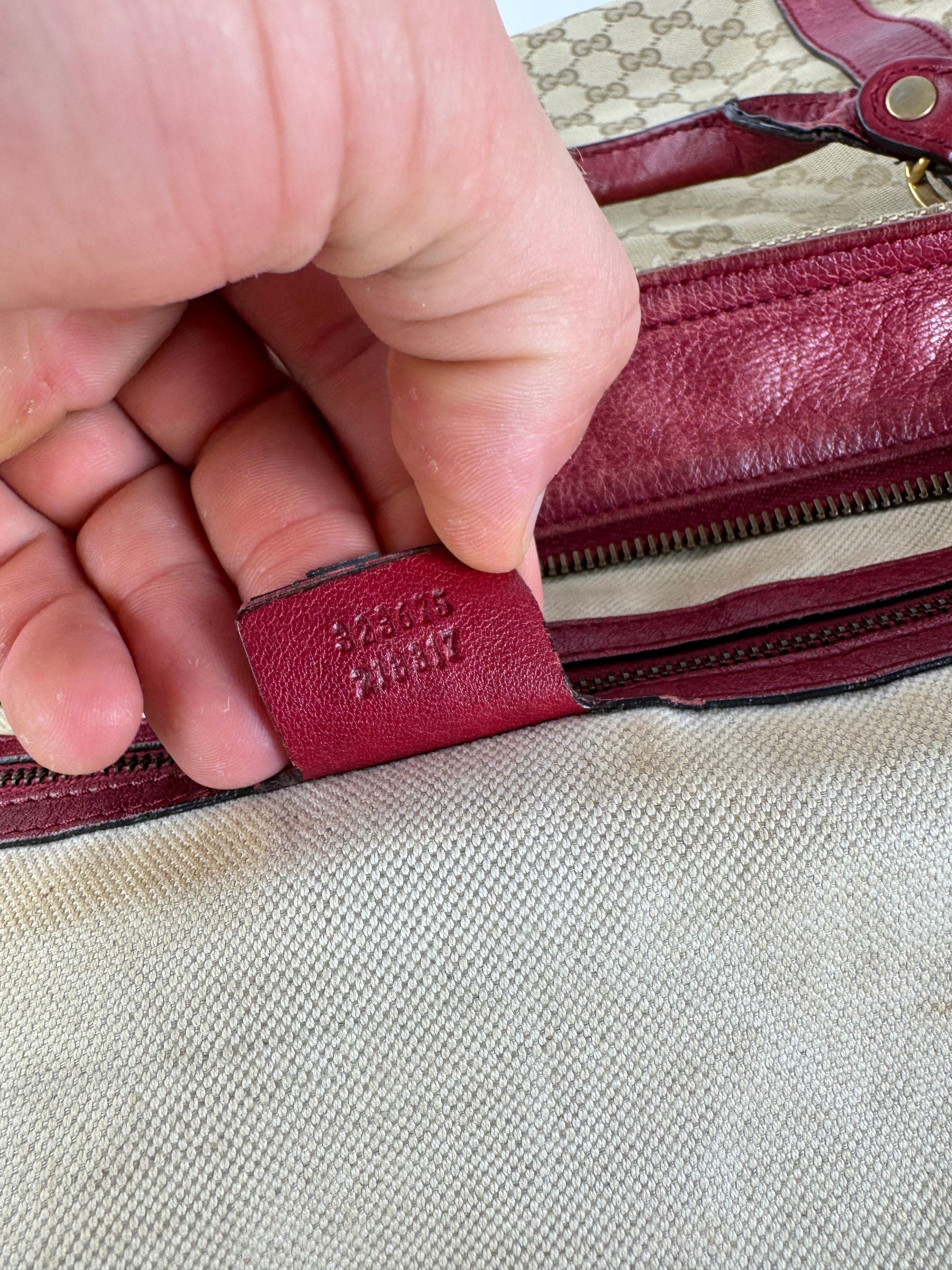 Gucci Vintage 2Way Monogram Bag beige Red Size ONE SIZE - 7 Thumbnail