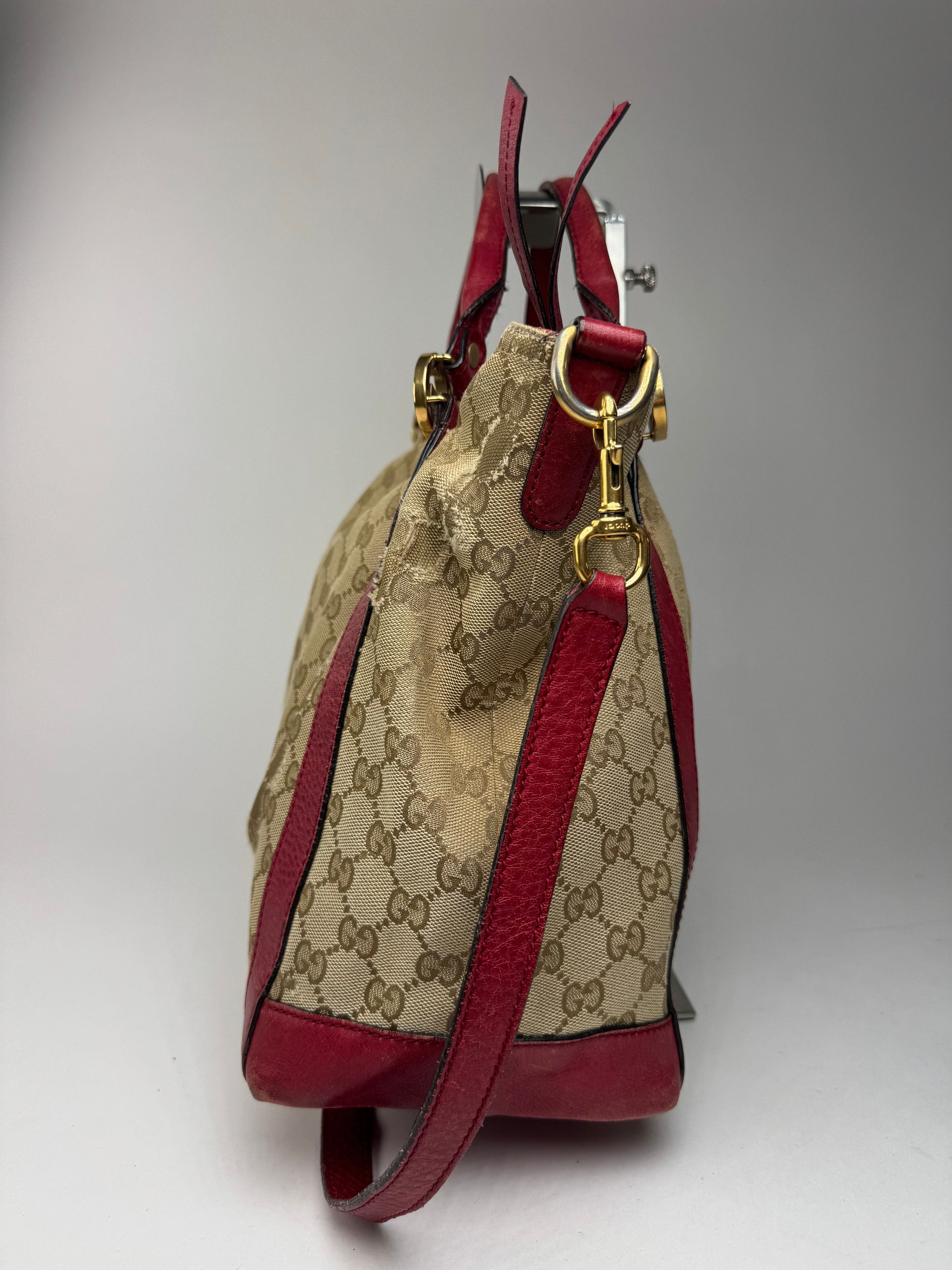 Gucci Vintage 2Way Monogram Bag beige Red Size ONE SIZE - 9 Thumbnail