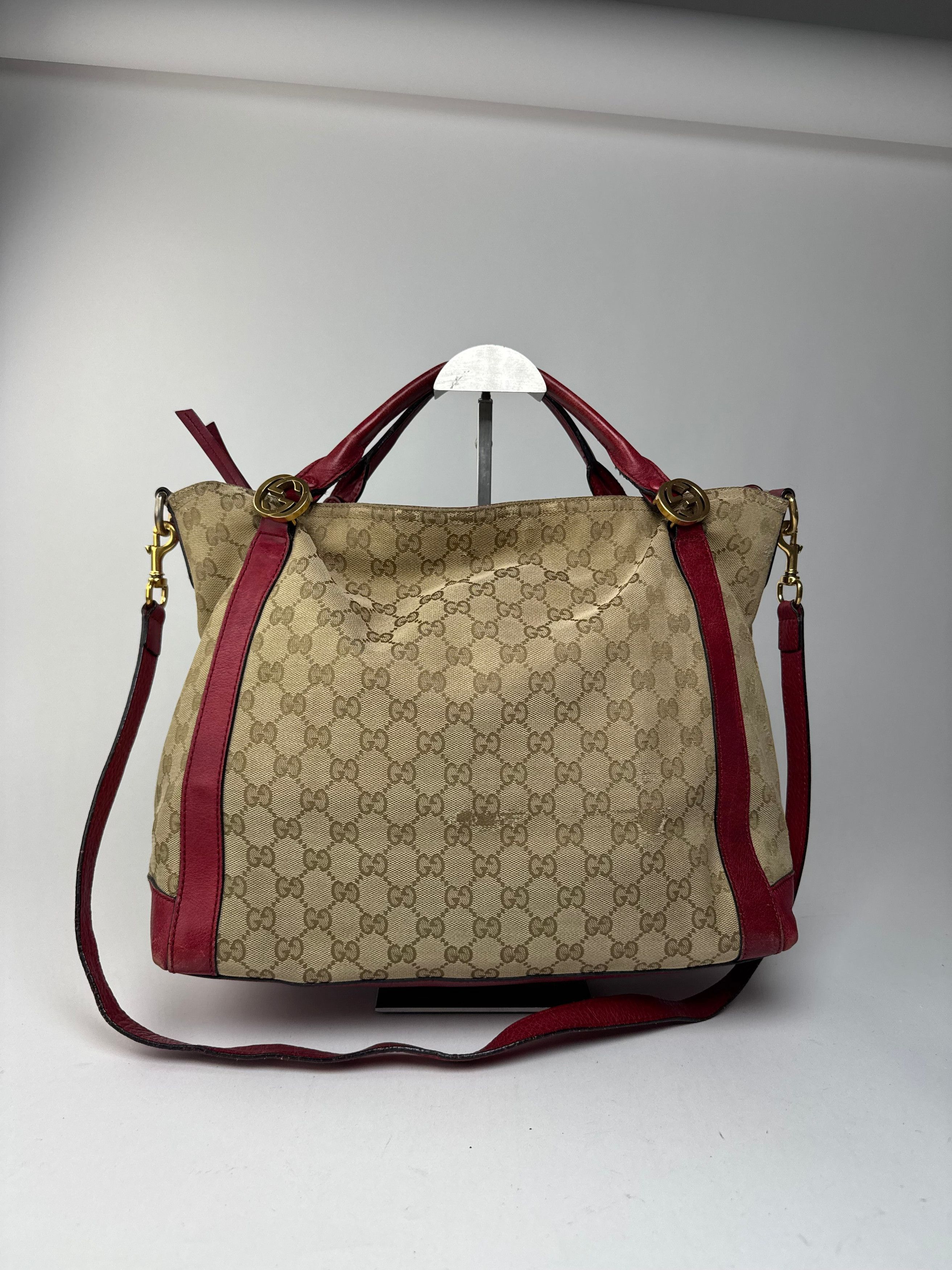 Gucci Vintage 2Way Monogram Bag beige Red Size ONE SIZE - 2 Thumbnail