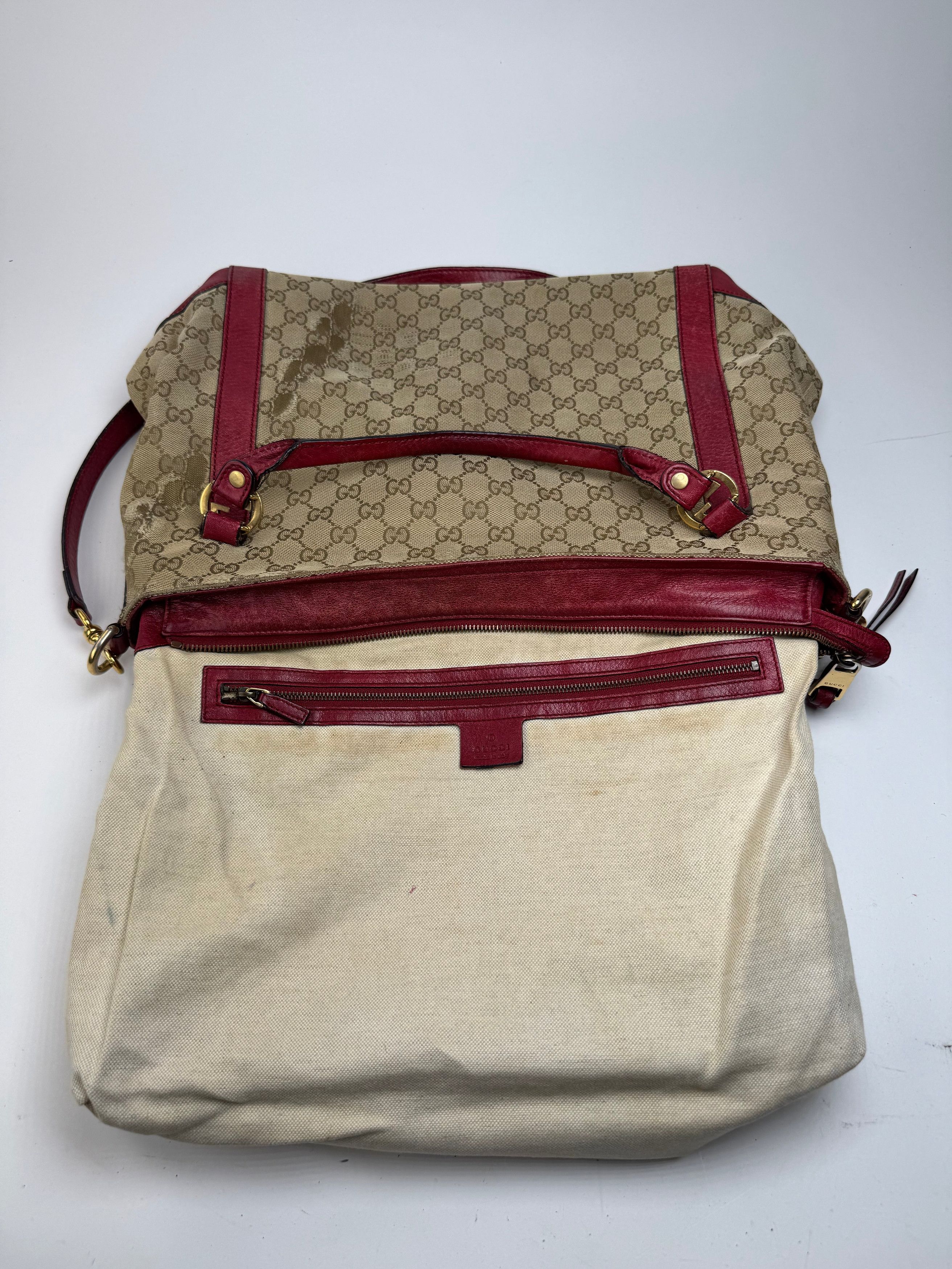 Gucci Vintage 2Way Monogram Bag beige Red Size ONE SIZE - 3 Thumbnail
