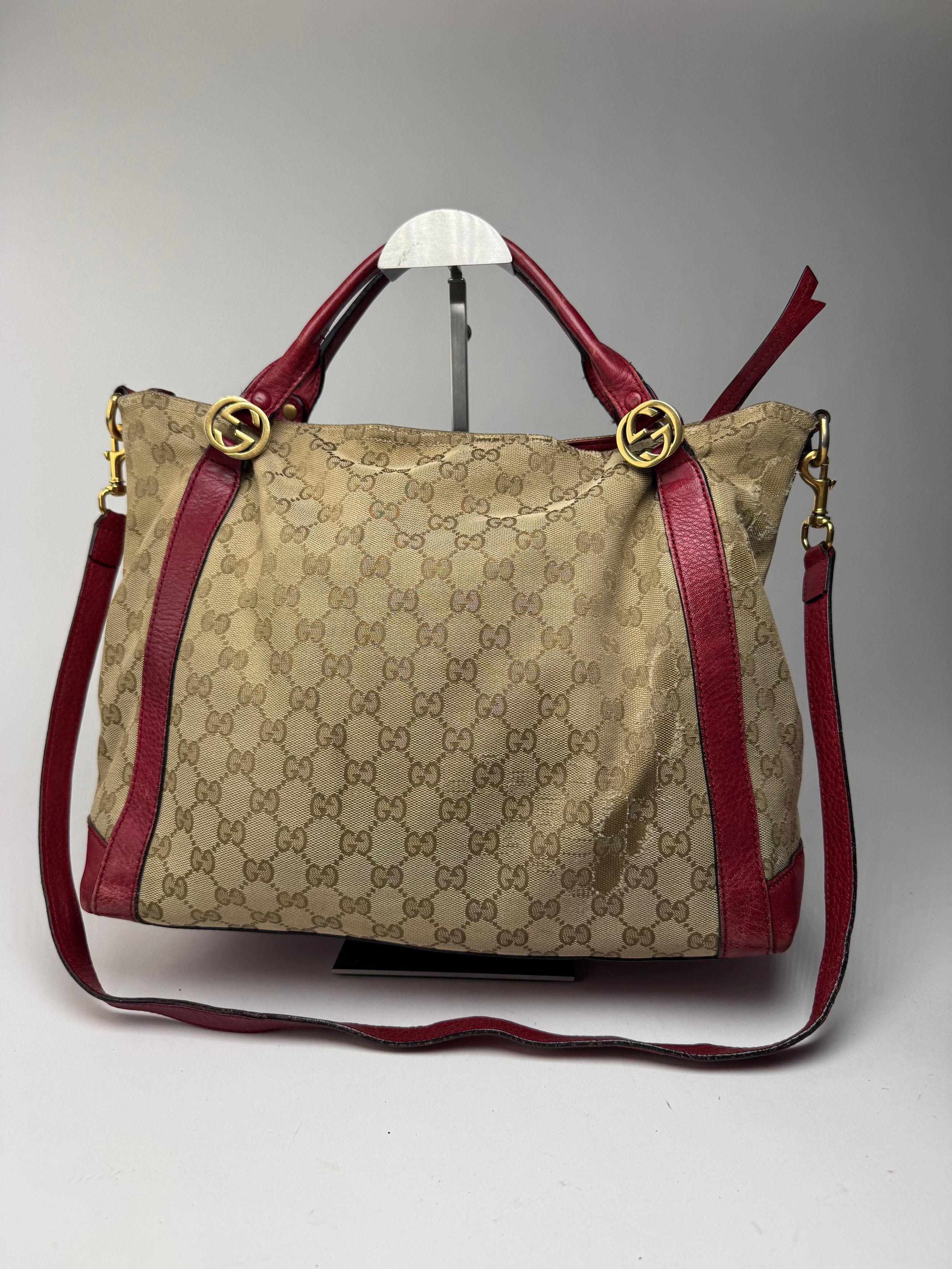 Gucci Vintage 2Way Monogram Bag beige Red Size ONE SIZE - 8 Thumbnail