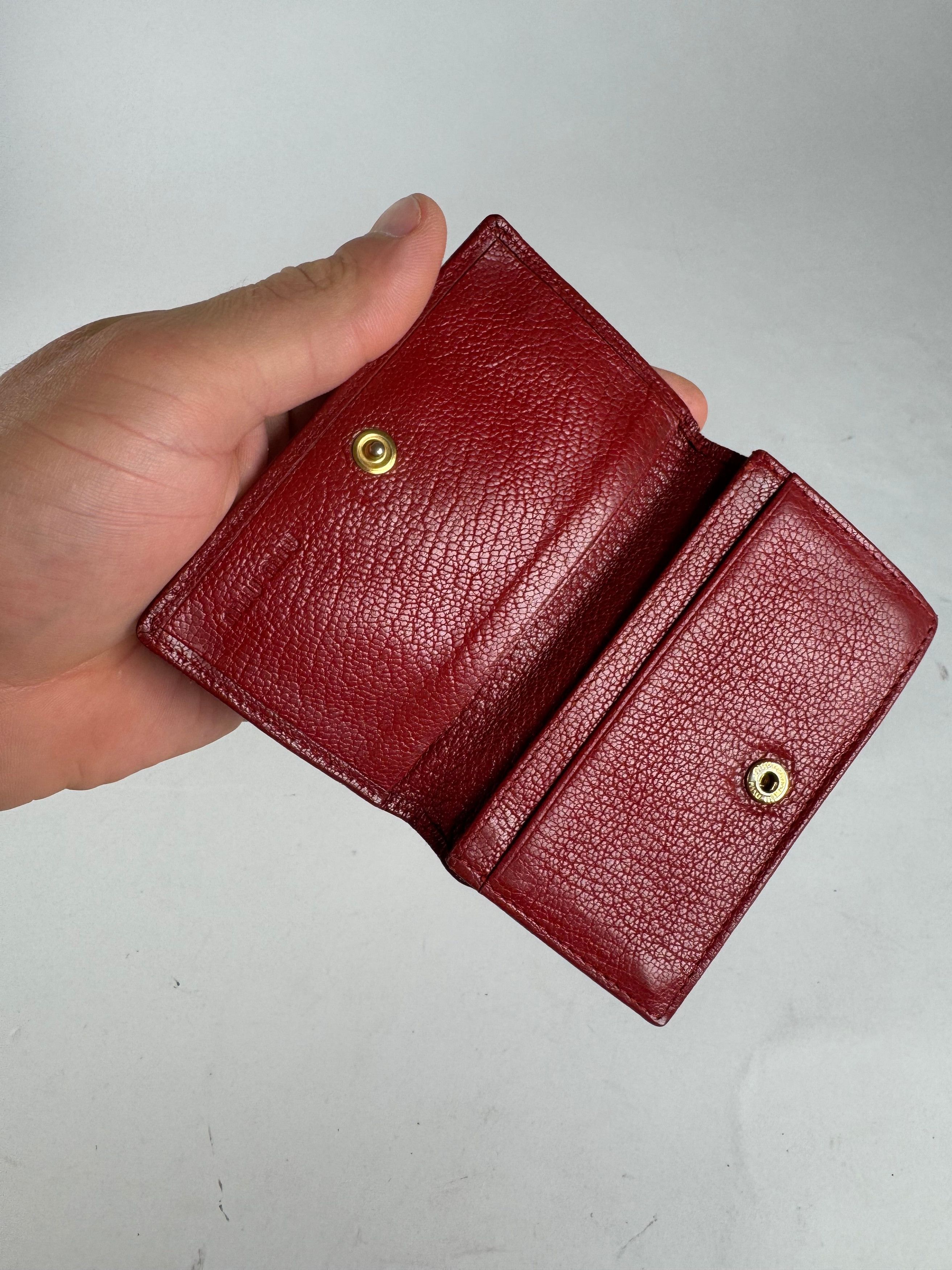 Miu Miu Vintage Leather Card Holder Red Size ONE SIZE - 7 Thumbnail