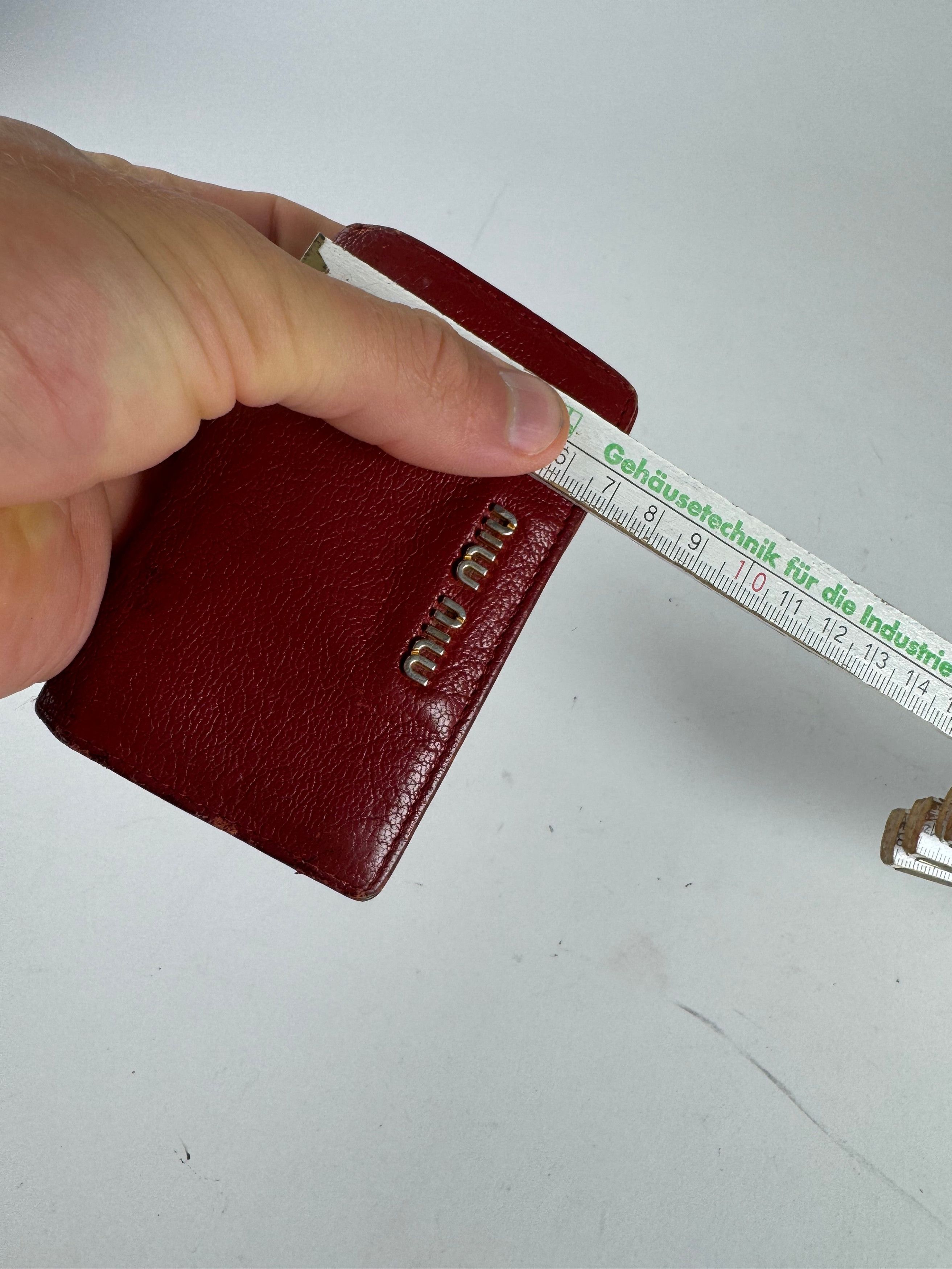 Miu Miu Vintage Leather Card Holder Red Size ONE SIZE - 3 Thumbnail