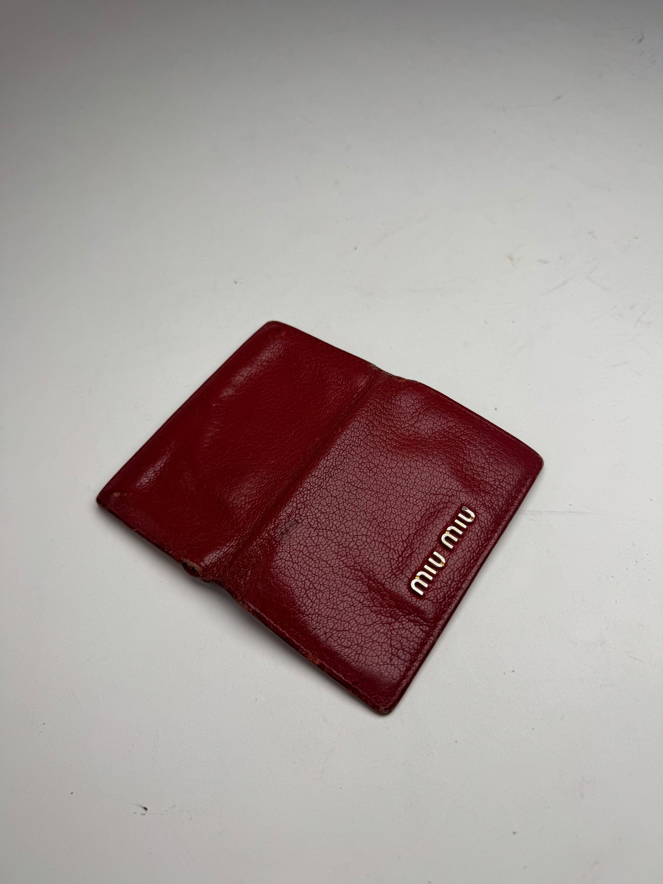 Miu Miu Vintage Leather Card Holder Red Size ONE SIZE - 5 Thumbnail
