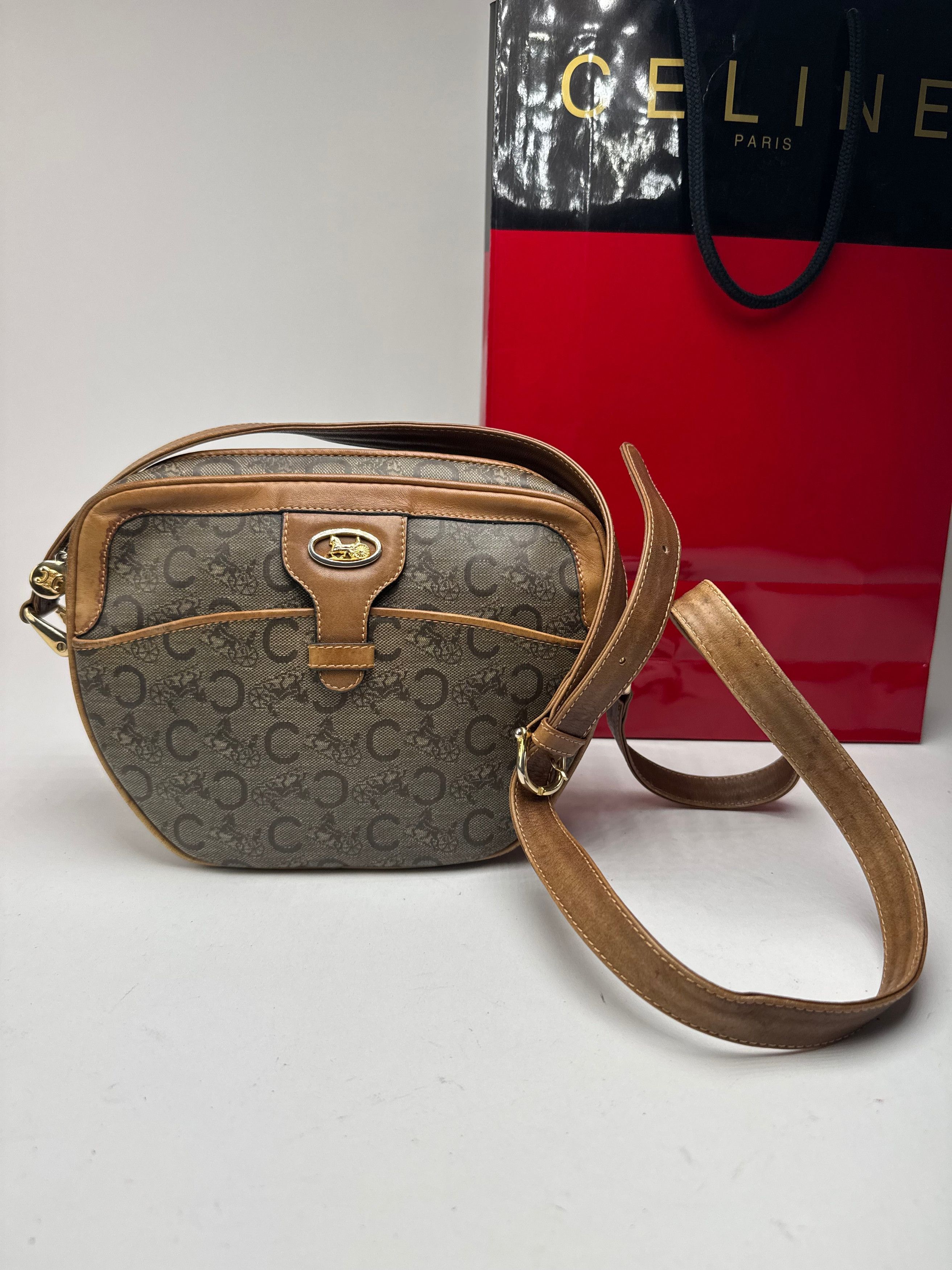 Celine Vintage Paris Patent Leather Macadam monogram Triomphe bag Size ONE SIZE - 15 Thumbnail
