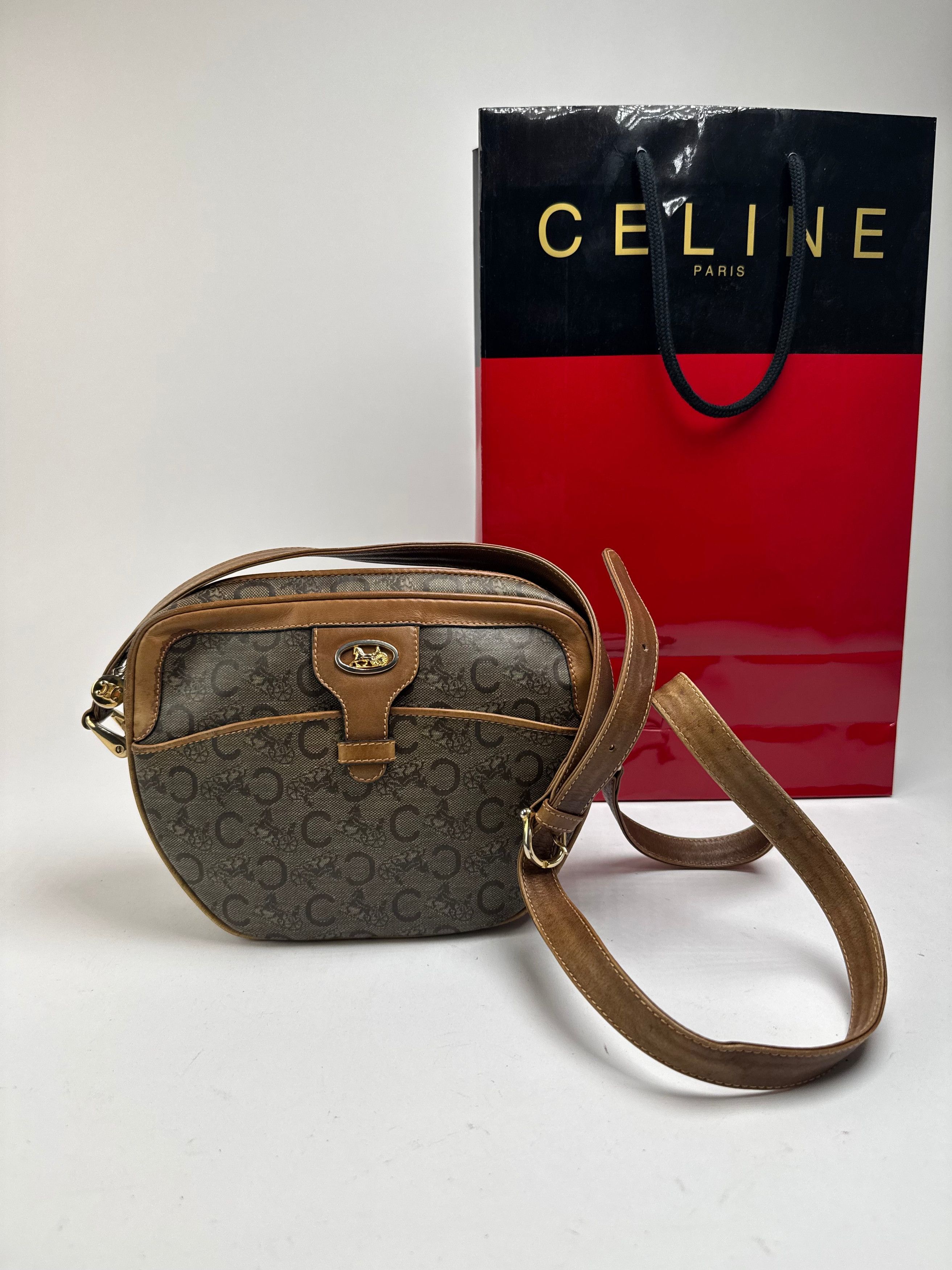 Celine Vintage Paris Patent Leather Macadam monogram Triomphe bag Size ONE SIZE - 5 Thumbnail