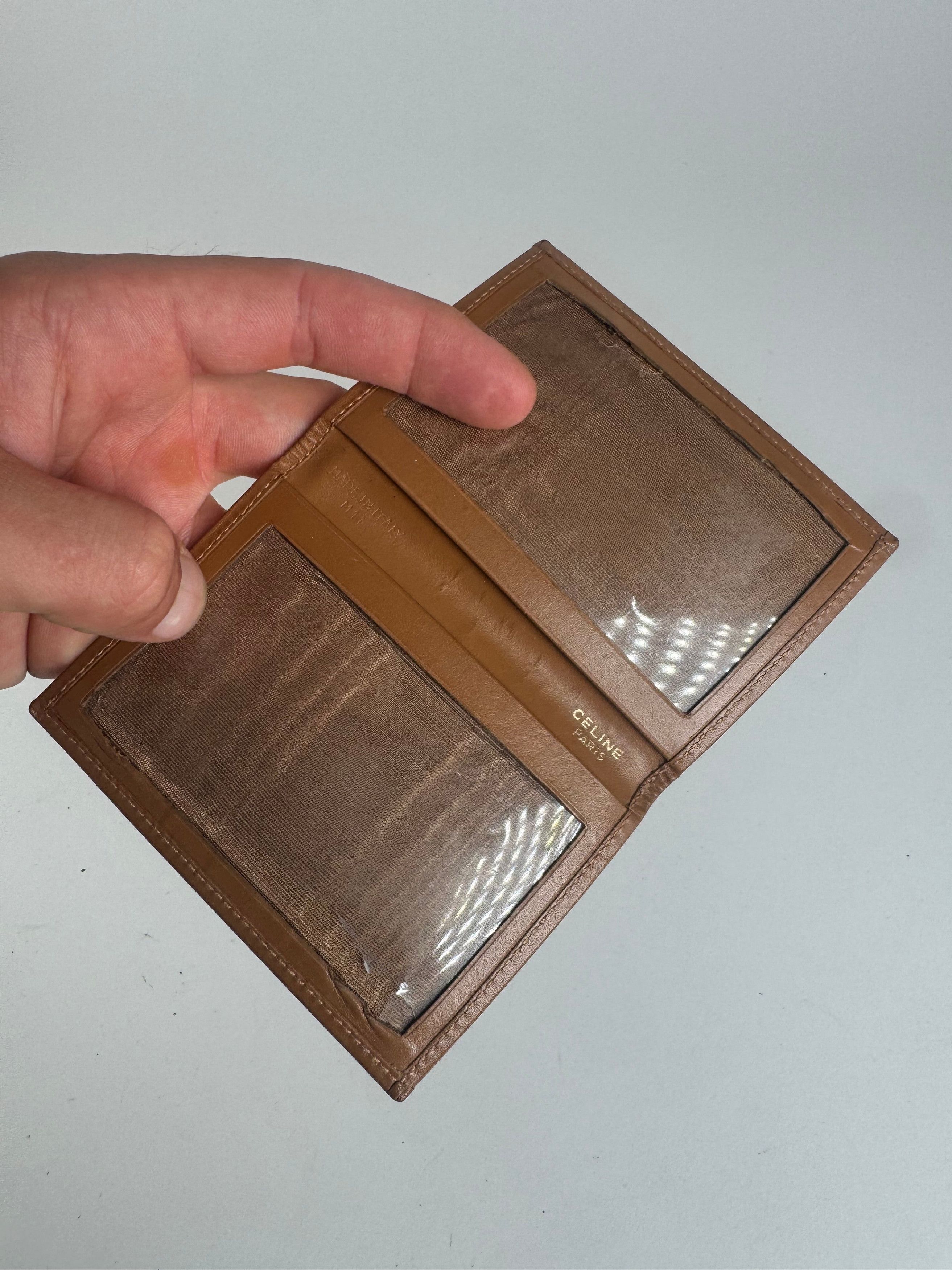 Celine Vintage Monogramm Leather Card Holder Brown Size ONE SIZE - 3 Thumbnail