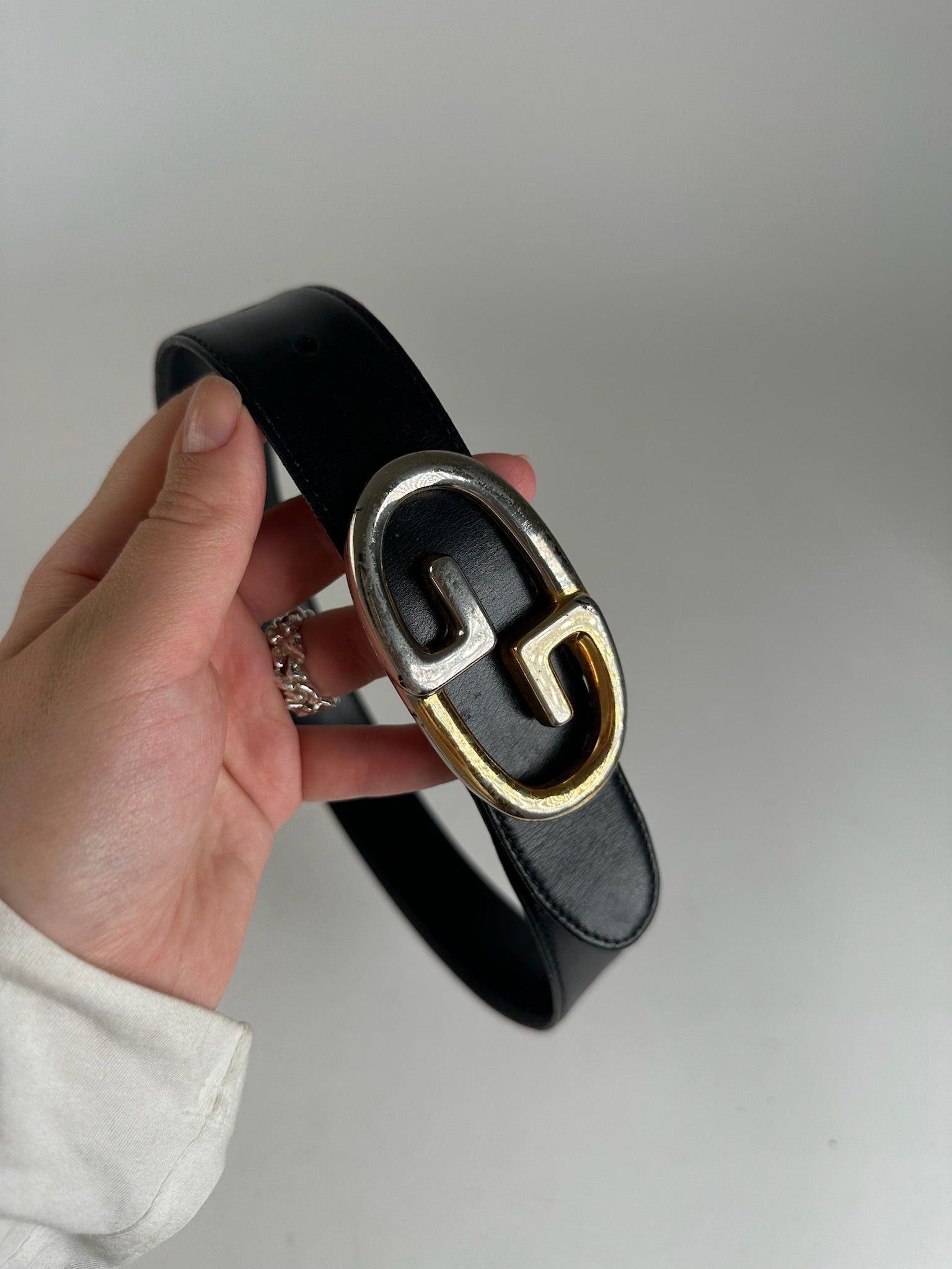 Gucci Vintage Leather belt black Size ONE SIZE - 6 Thumbnail