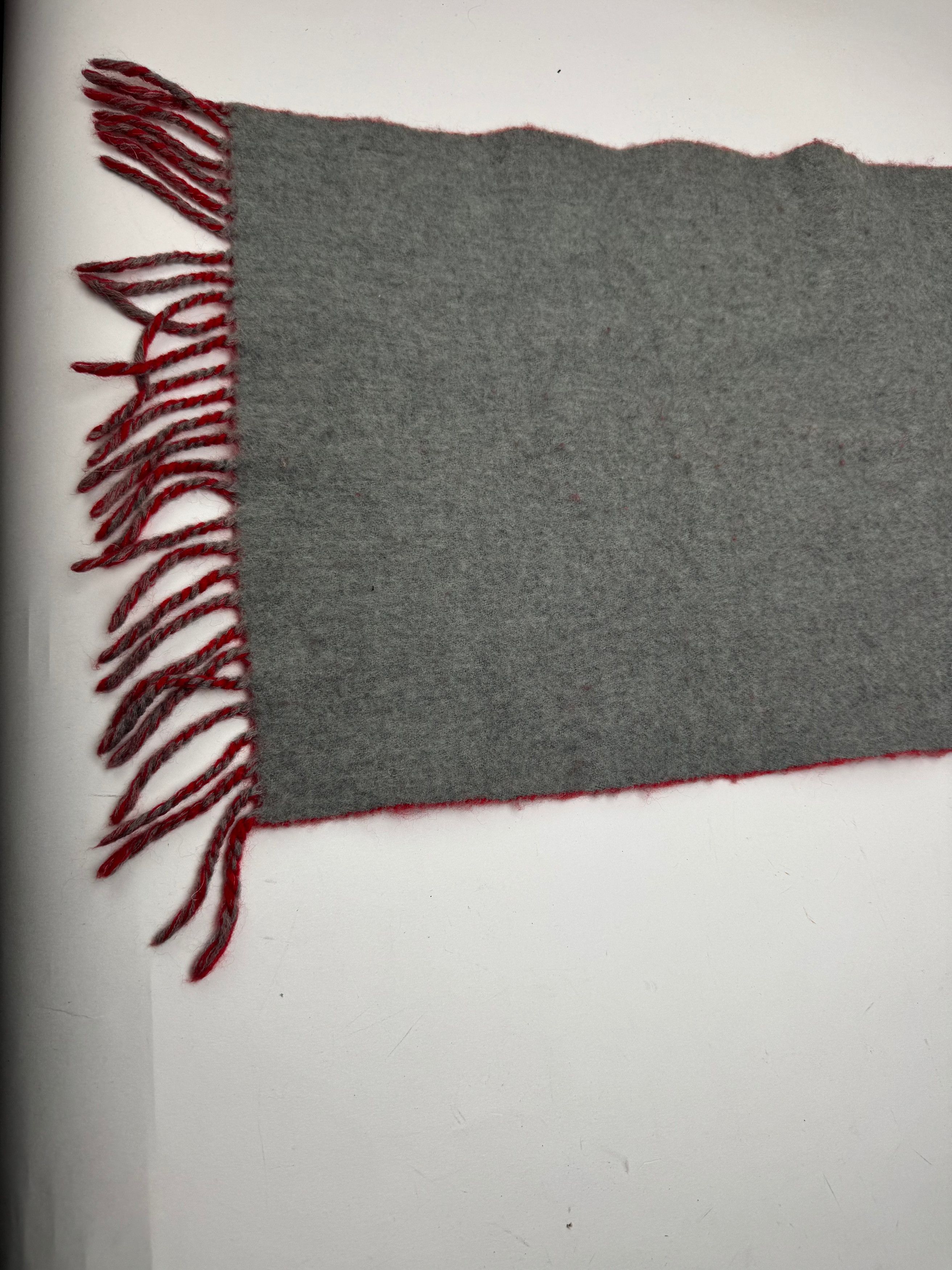 Courreges Vintage Paris wool scarf red grey Size ONE SIZE - 4 Thumbnail
