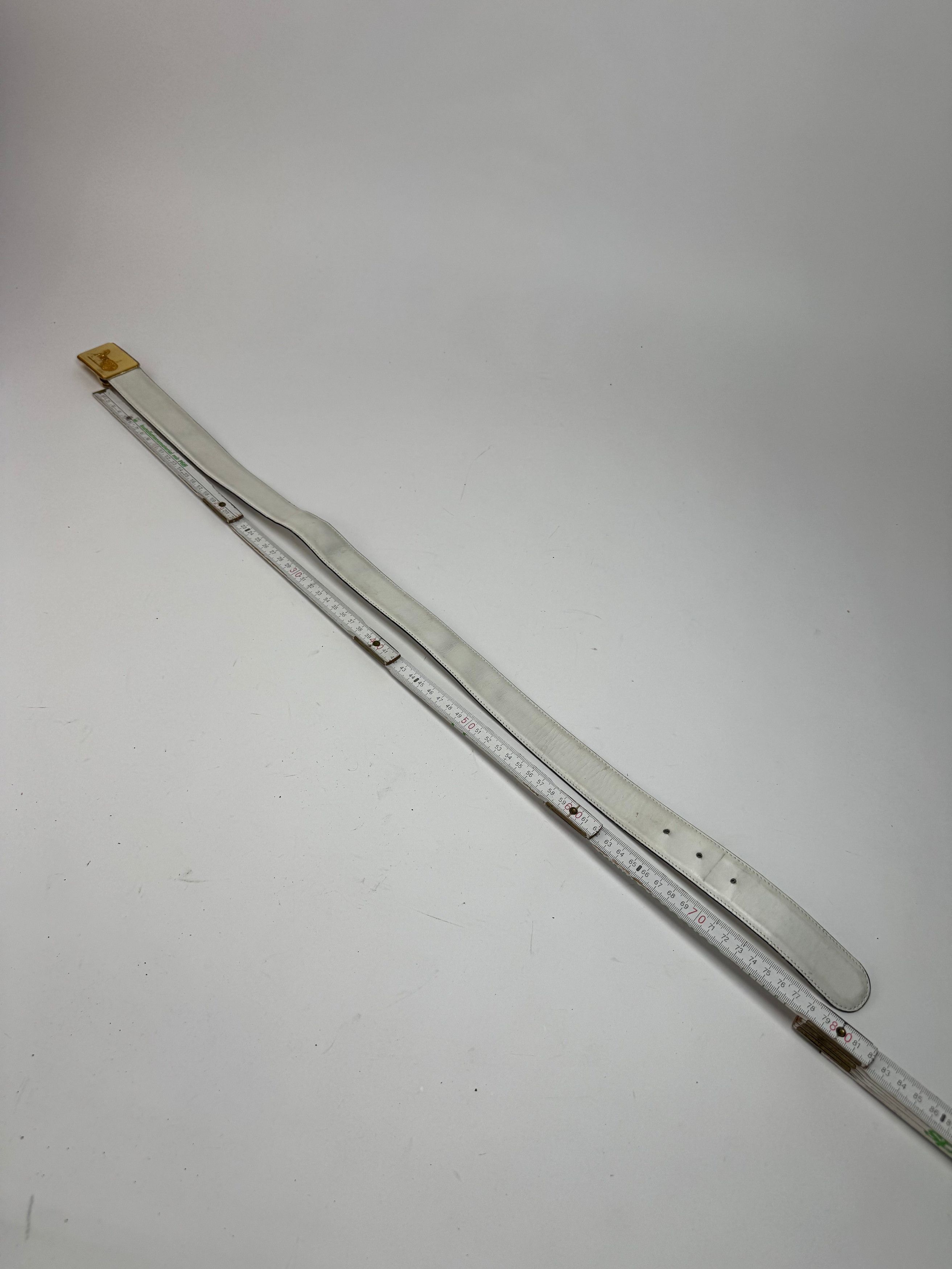 Celine Vintage Leather belt white Size ONE SIZE - 13 Thumbnail