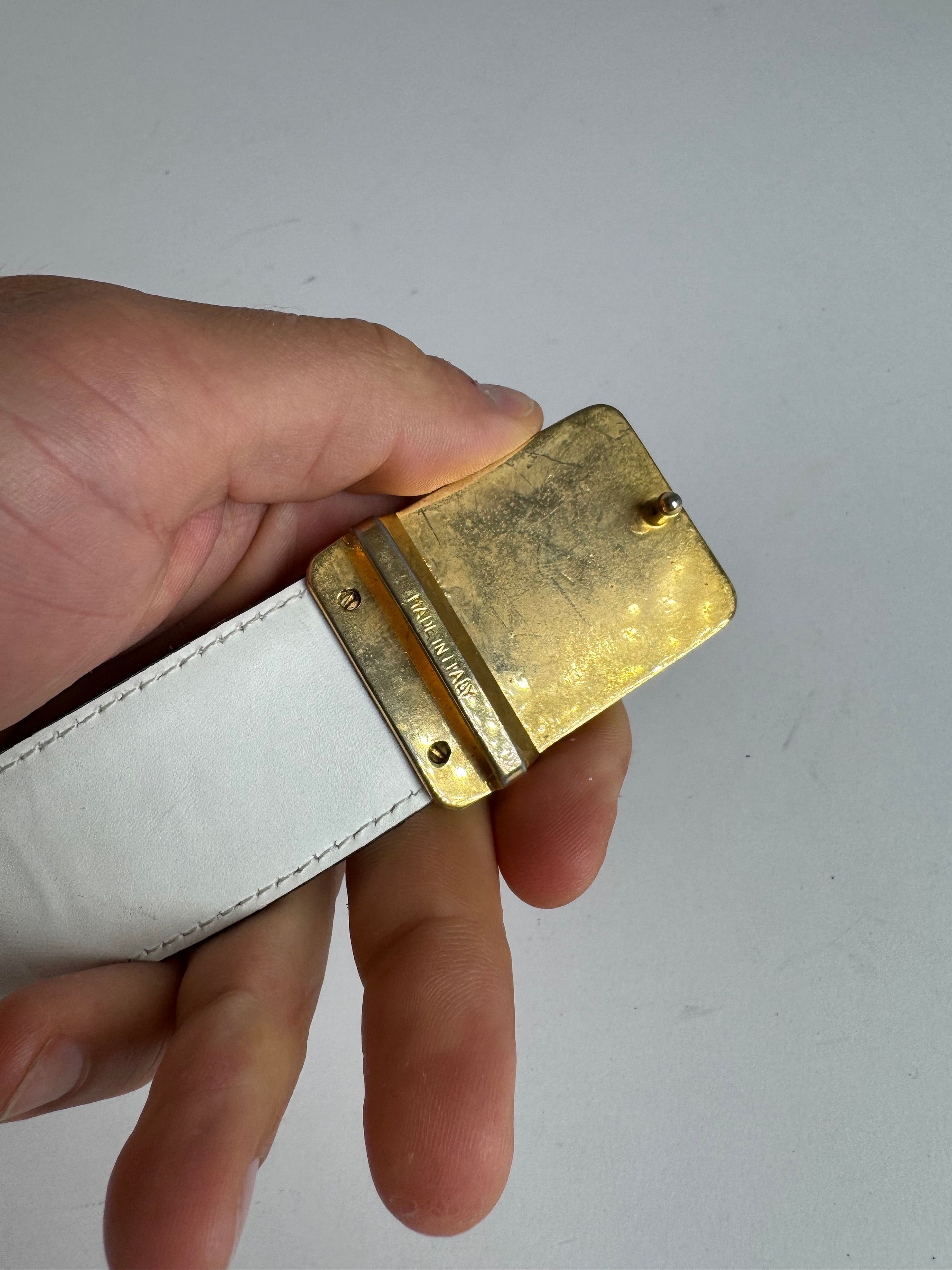 Celine Vintage Leather belt white Size ONE SIZE - 8 Thumbnail