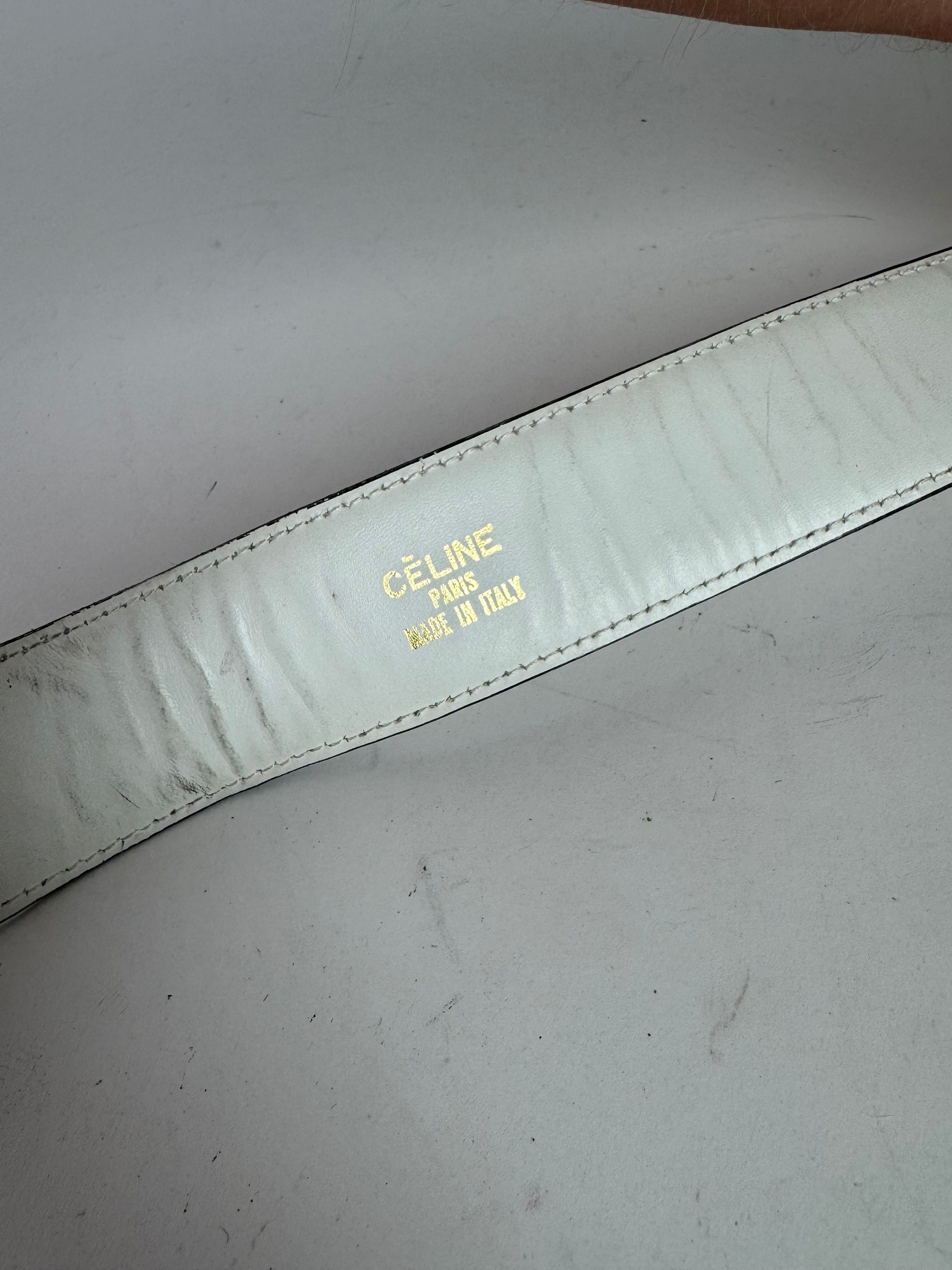 Celine Vintage Leather belt white Size ONE SIZE - 9 Thumbnail