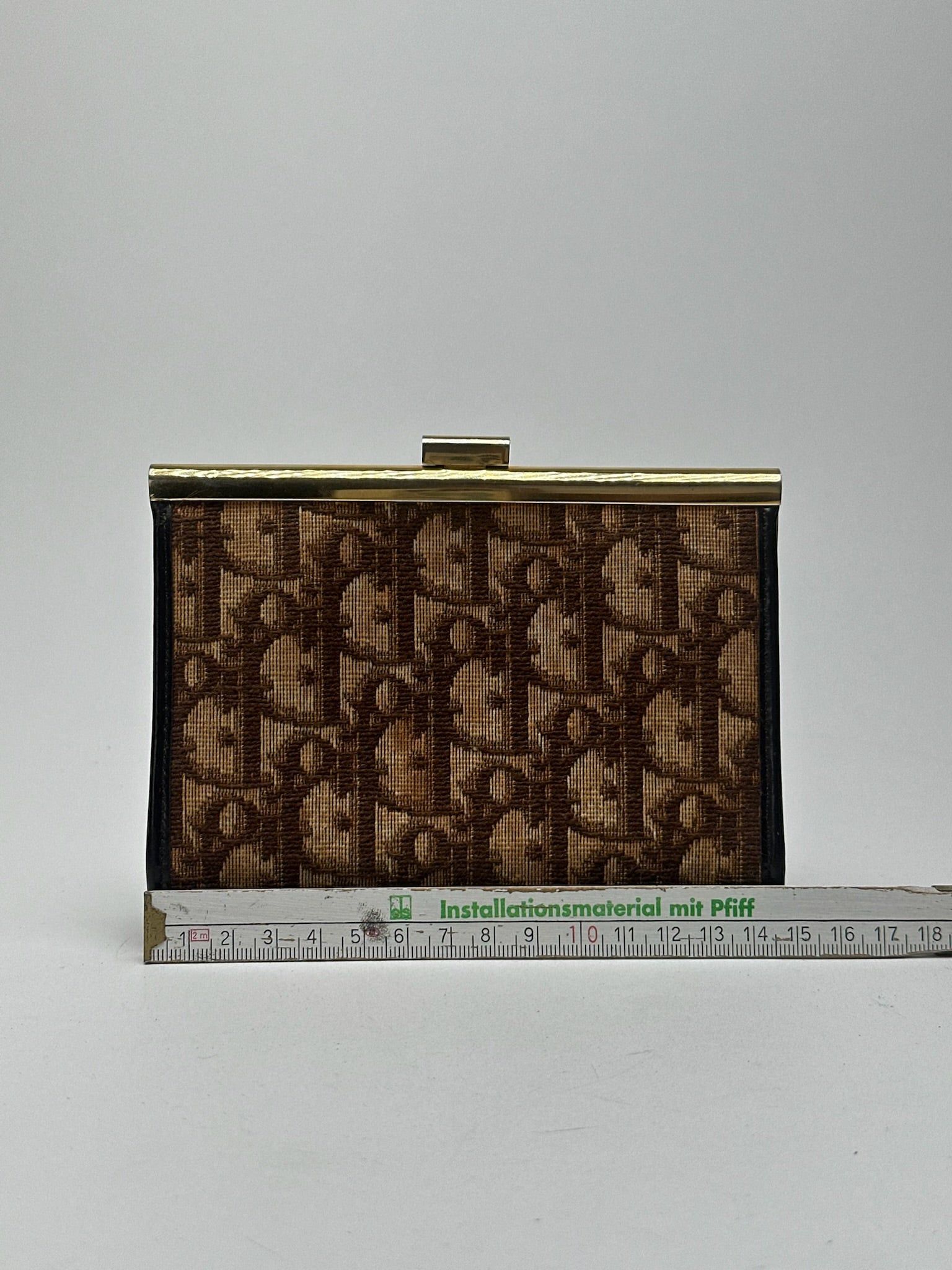 Vintage Oblique Monogram Card holder beige brown