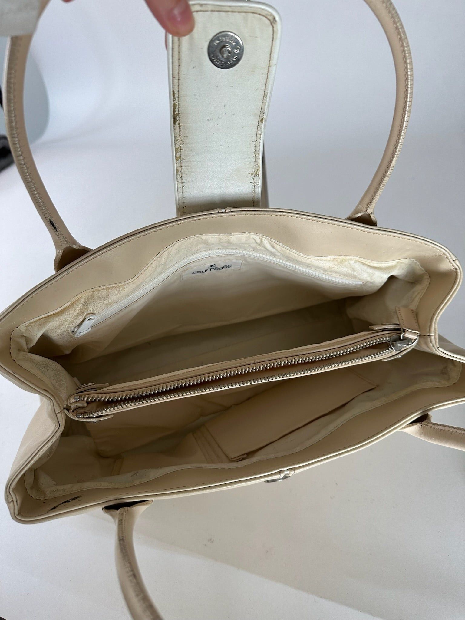Courreges Vintage Leather Bag Beige Size ONE SIZE - 6 Thumbnail