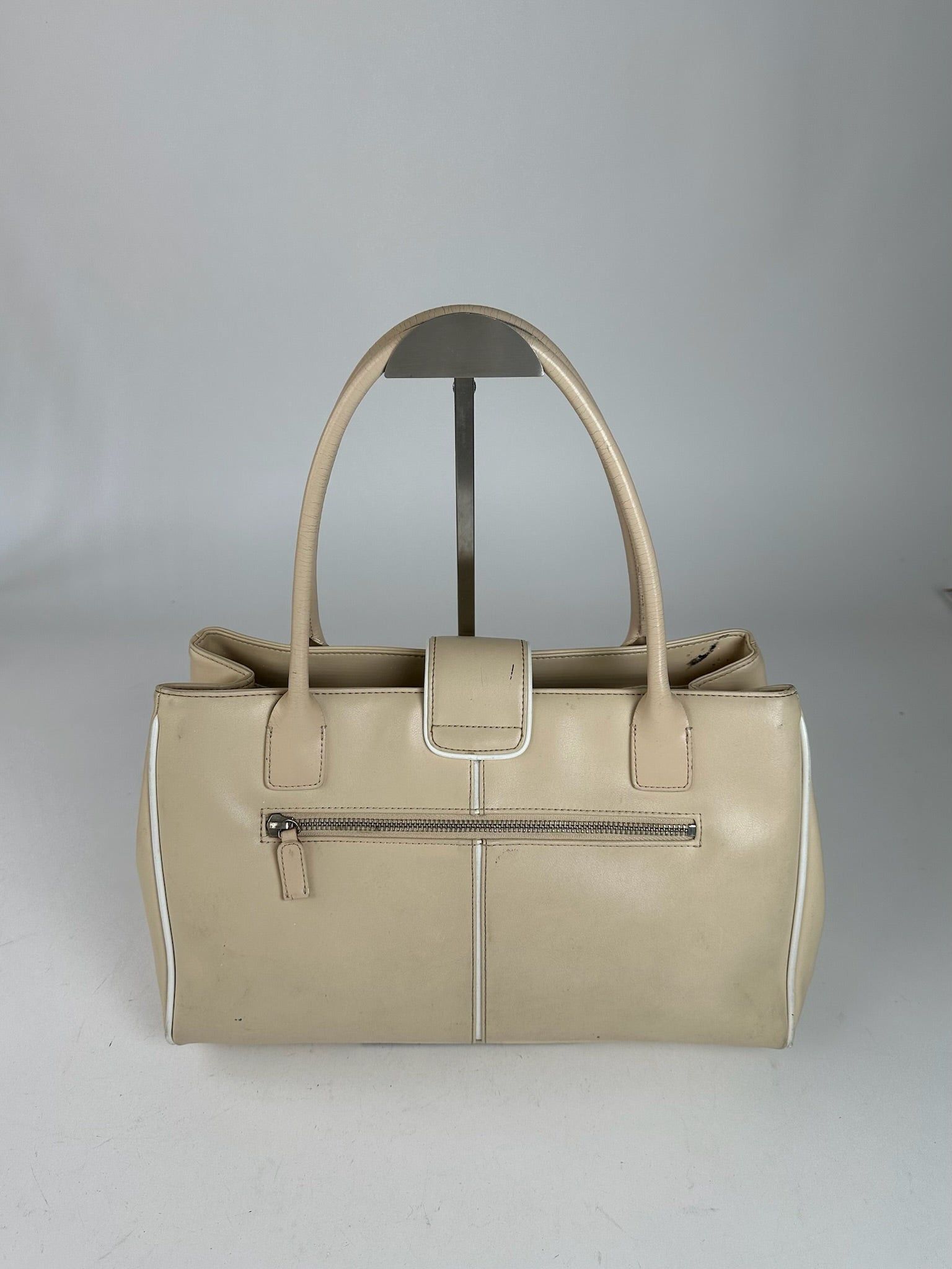 Courreges Vintage Leather Bag Beige Size ONE SIZE - 3 Thumbnail