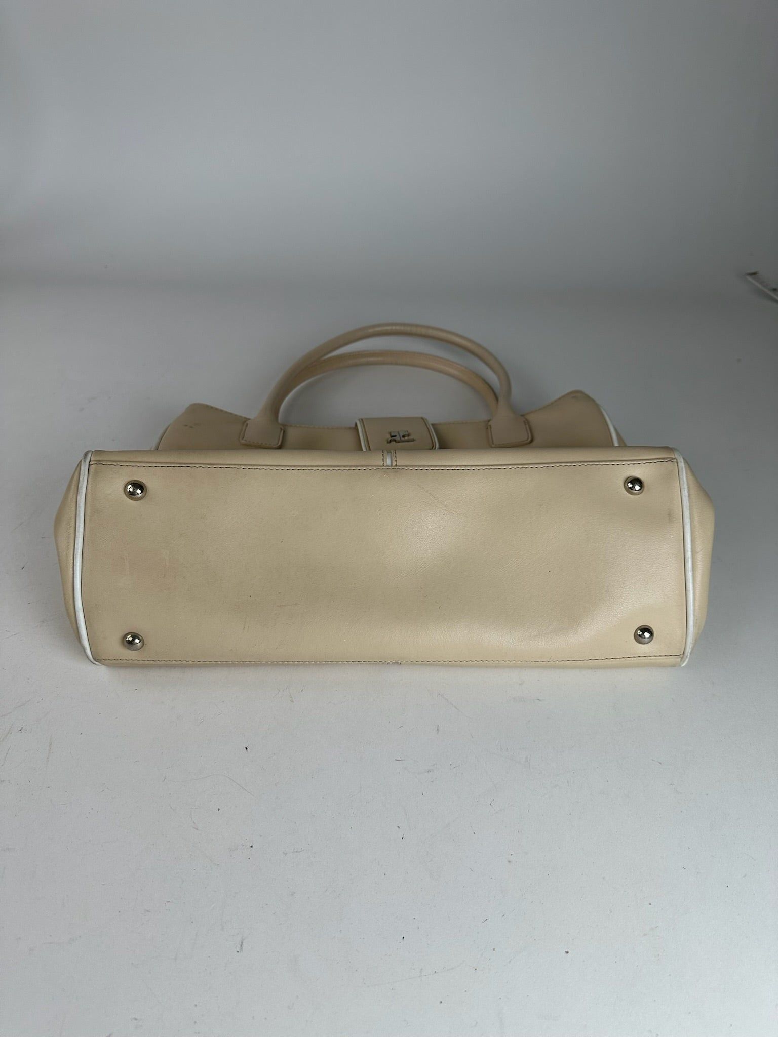Courreges Vintage Leather Bag Beige Size ONE SIZE - 4 Thumbnail