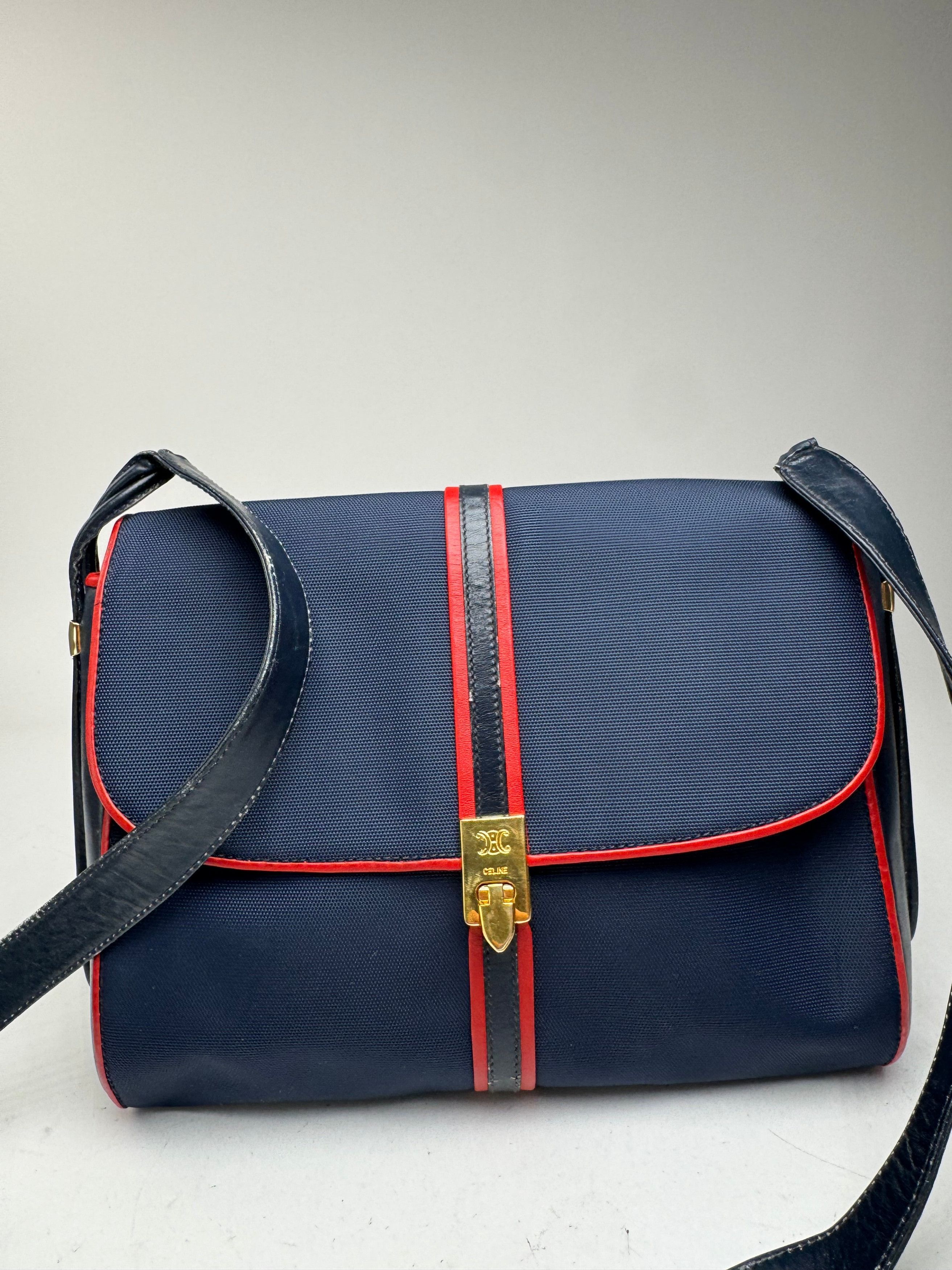 Celine Vintage Paris Triomphe Bag navy Size ONE SIZE - 5 Thumbnail