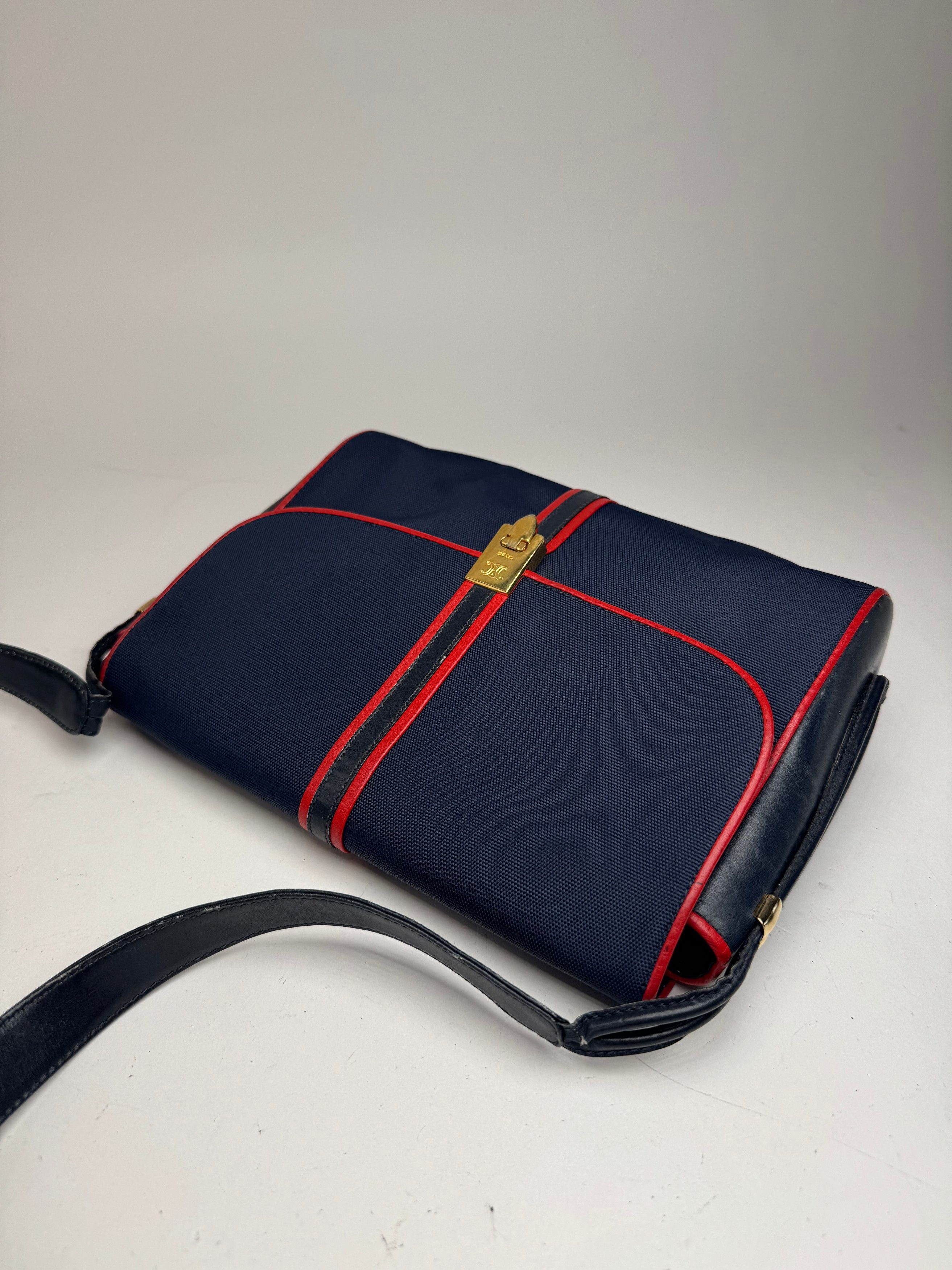 Celine Vintage Paris Triomphe Bag navy Size ONE SIZE - 15 Thumbnail
