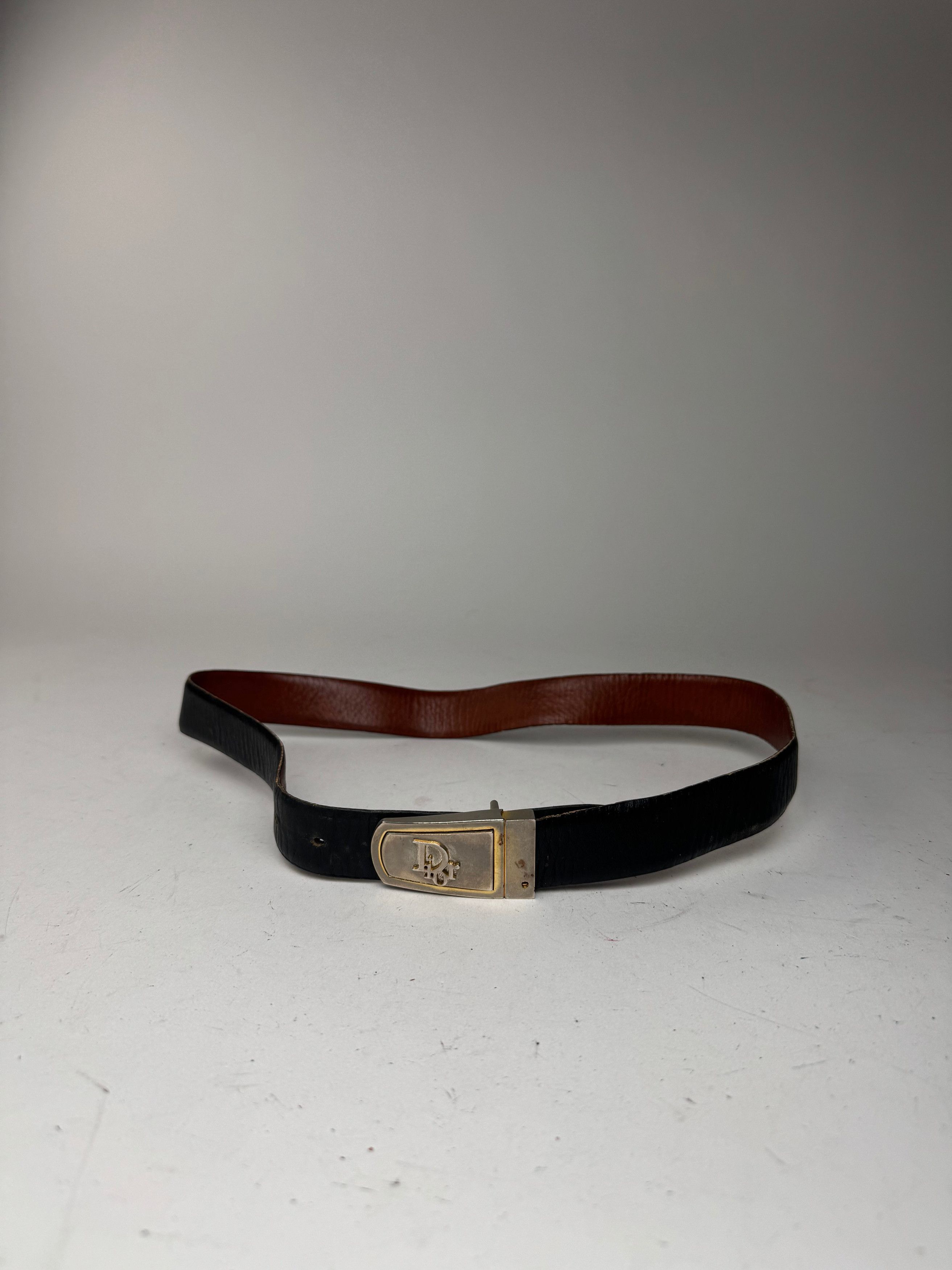Dior Vintage Leather belt black Size ONE SIZE - 5 Thumbnail