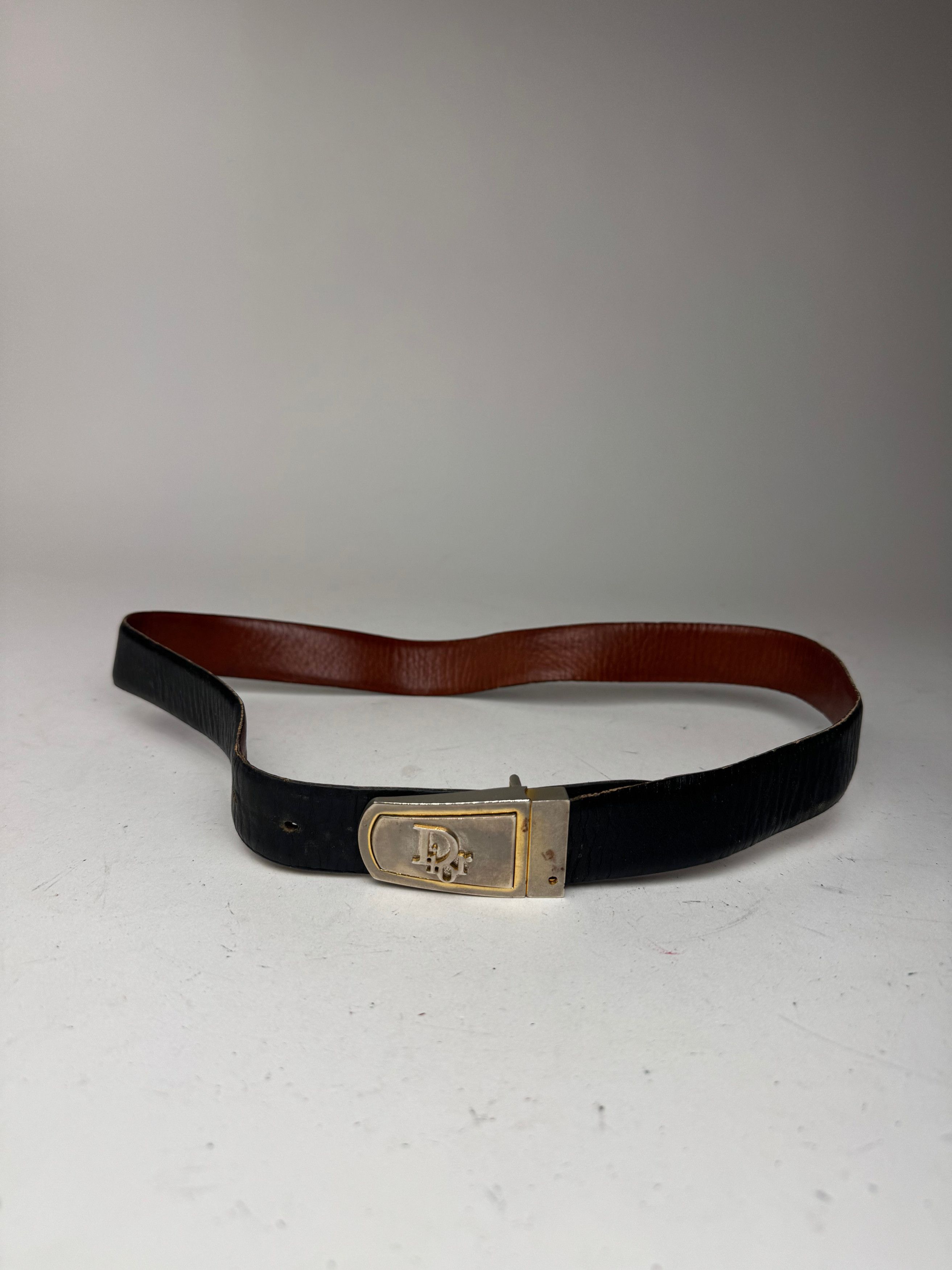 Dior Vintage Leather belt black Size ONE SIZE - 8 Thumbnail