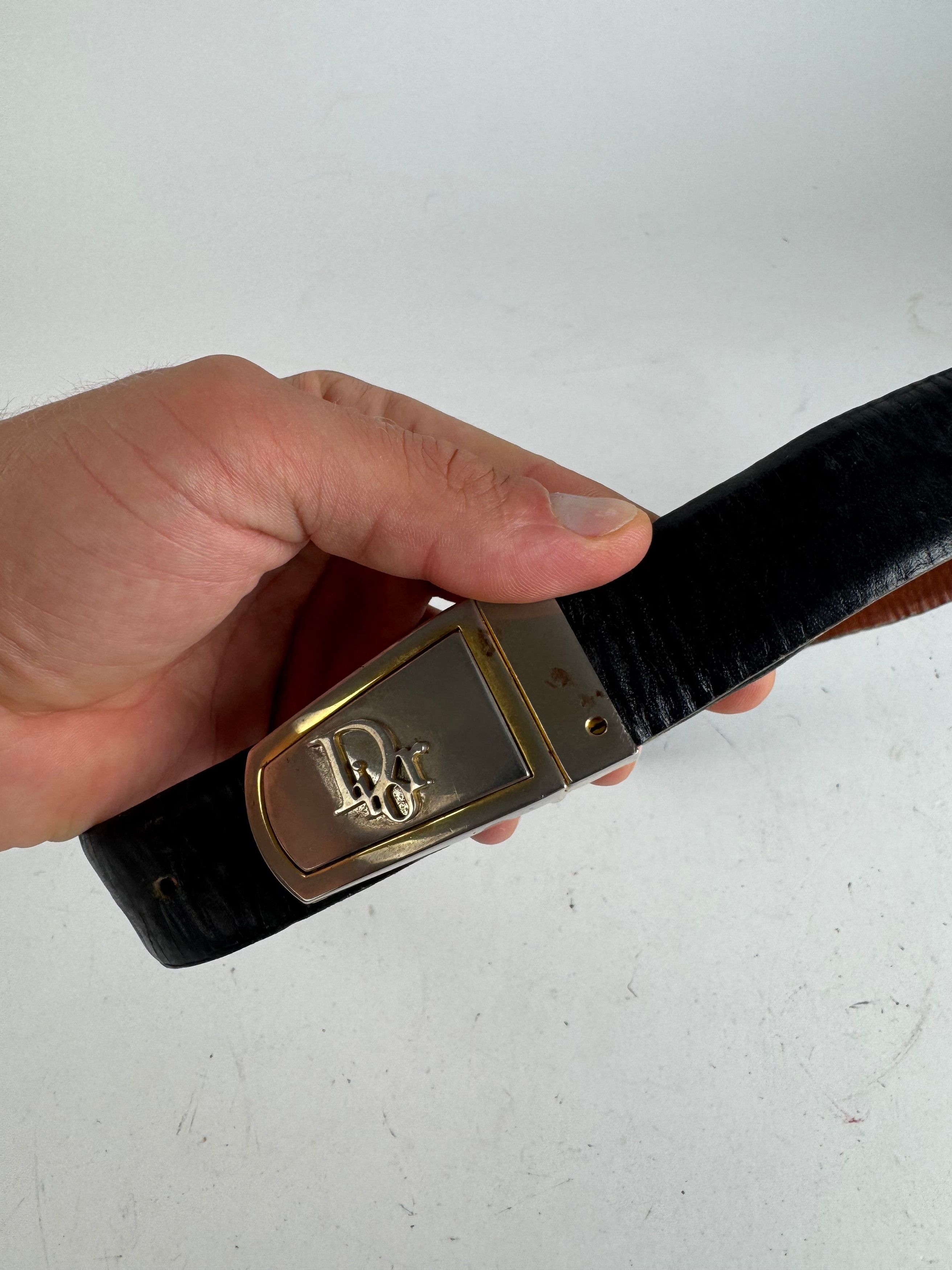 Dior Vintage Leather belt black Size ONE SIZE - 2 Thumbnail