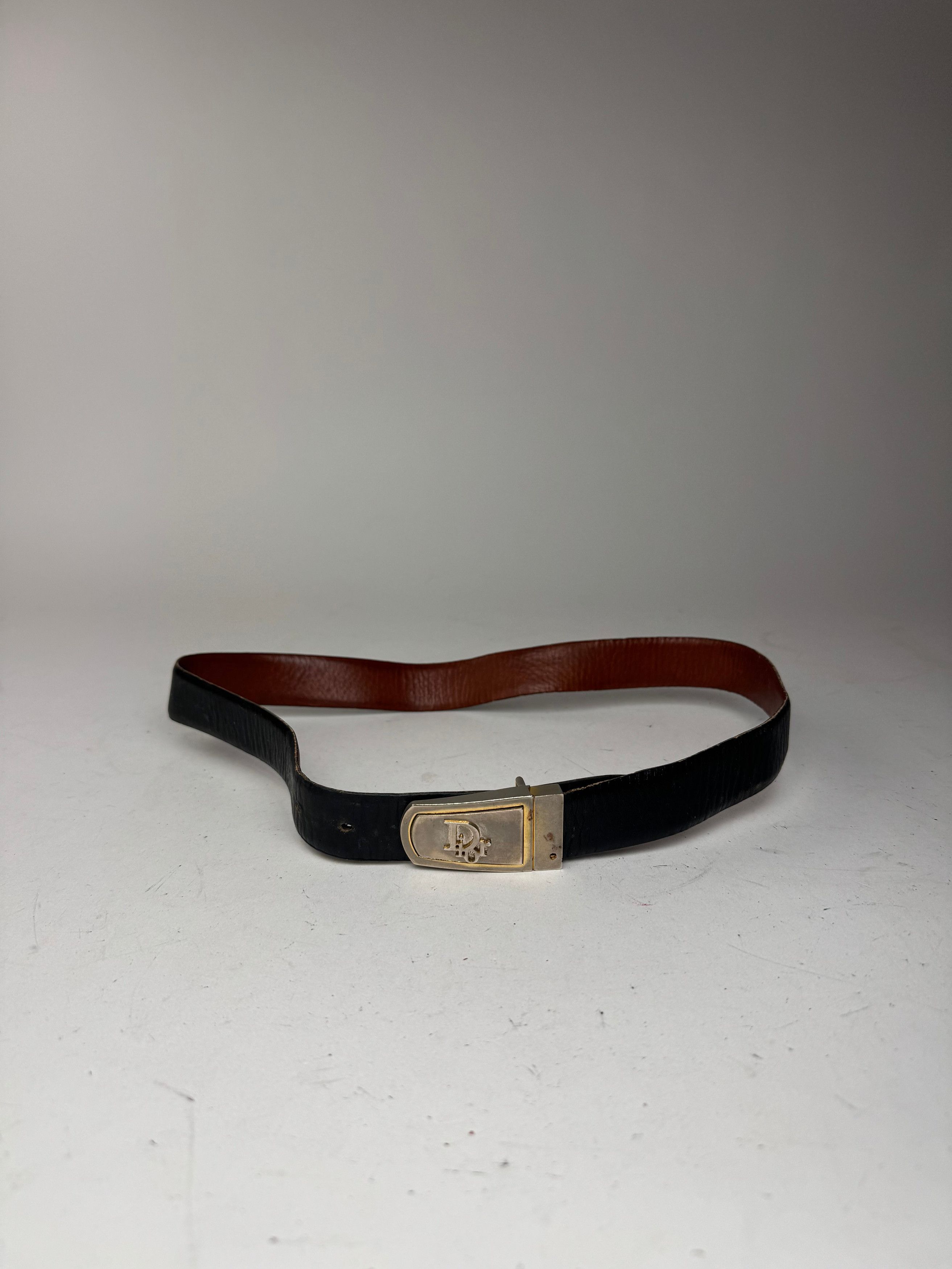 Dior Vintage Leather belt black Size ONE SIZE - 10 Thumbnail