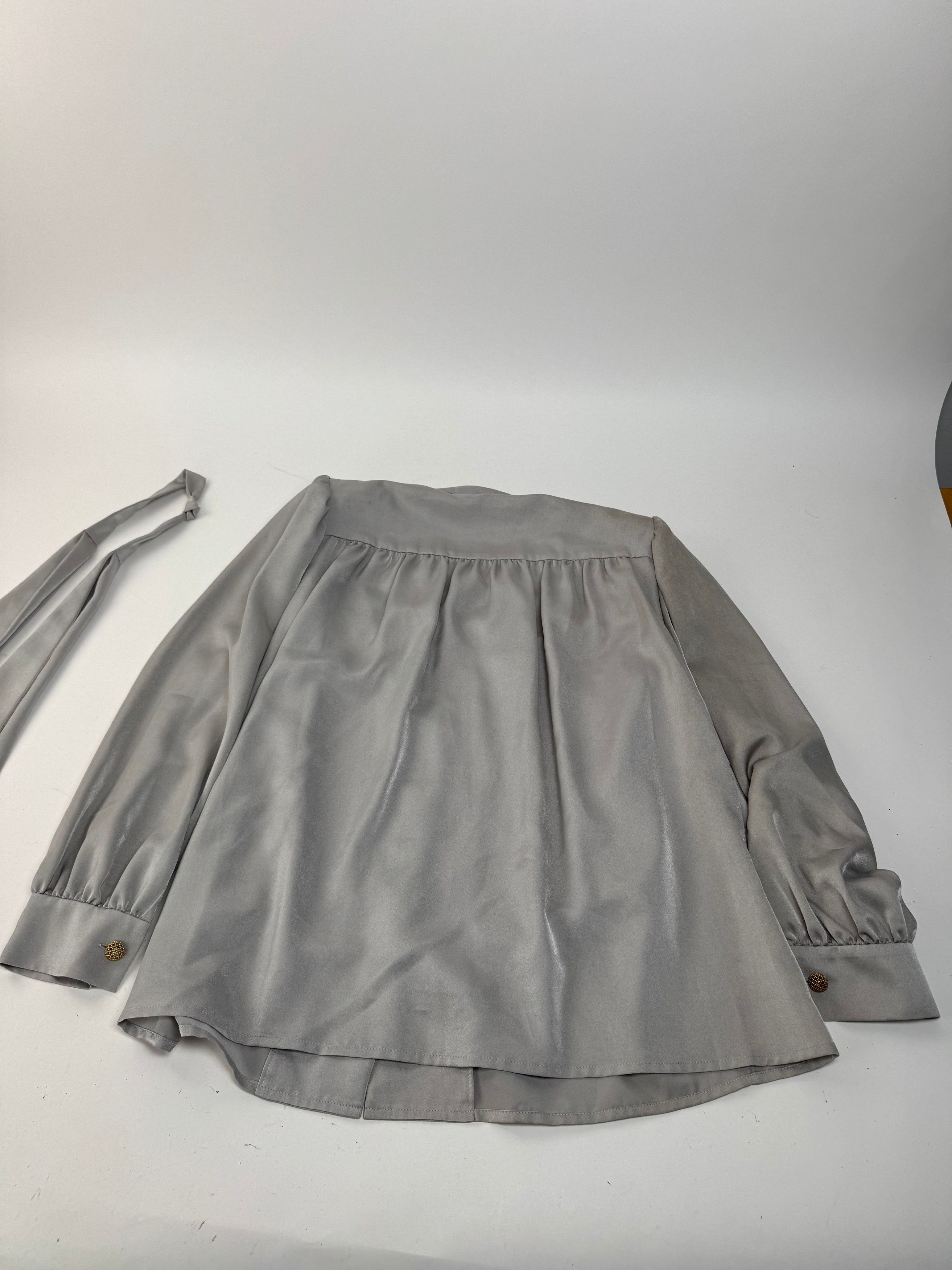 Other Vintage Yves Saint Laurent Silk Blouse silver 38/M Size M / US 6-8 / IT 42-44 - 12 Thumbnail