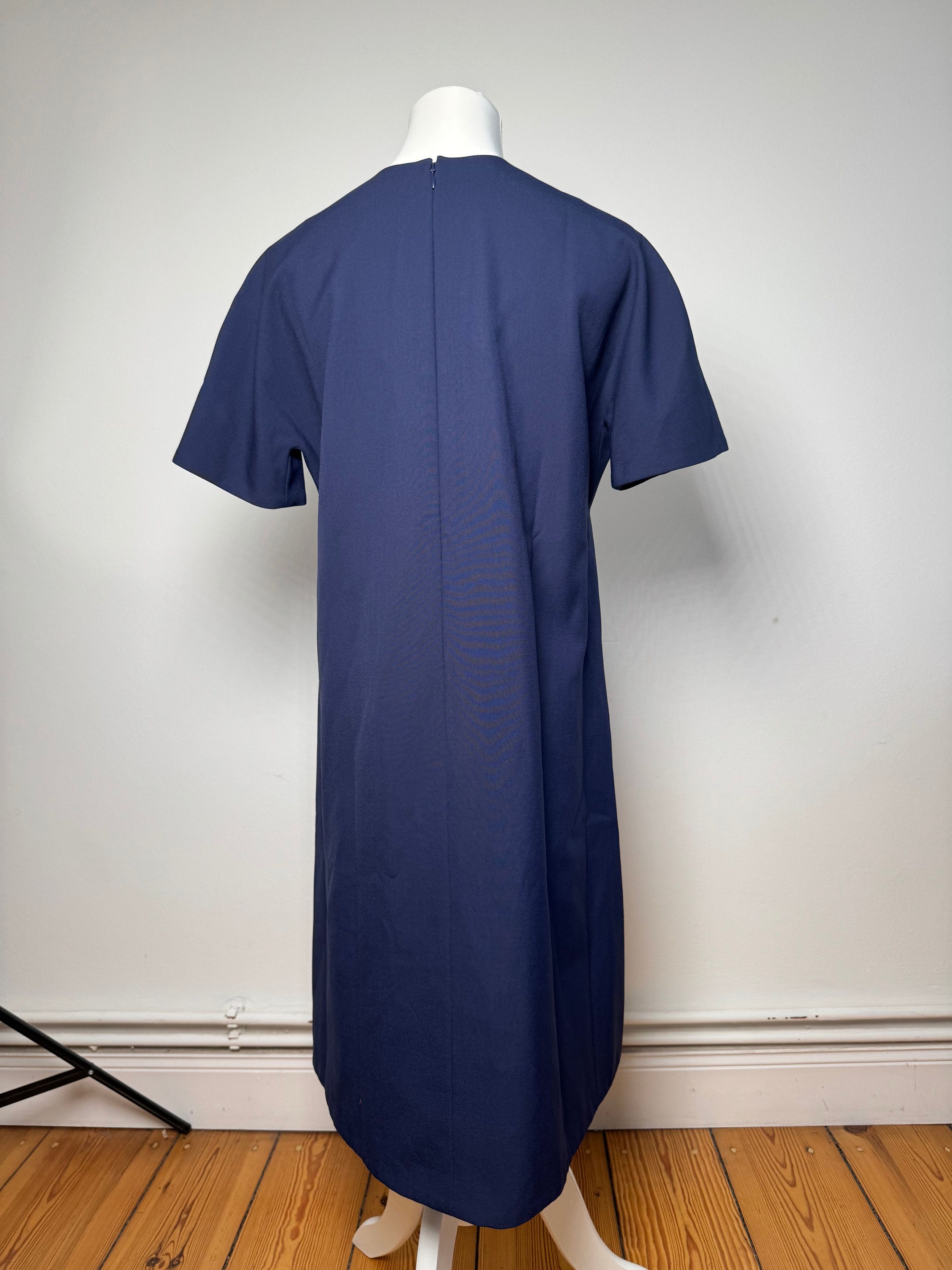Balenciaga Vintage wool dress L Navy Size L / US 10 / IT 46 - 3 Thumbnail