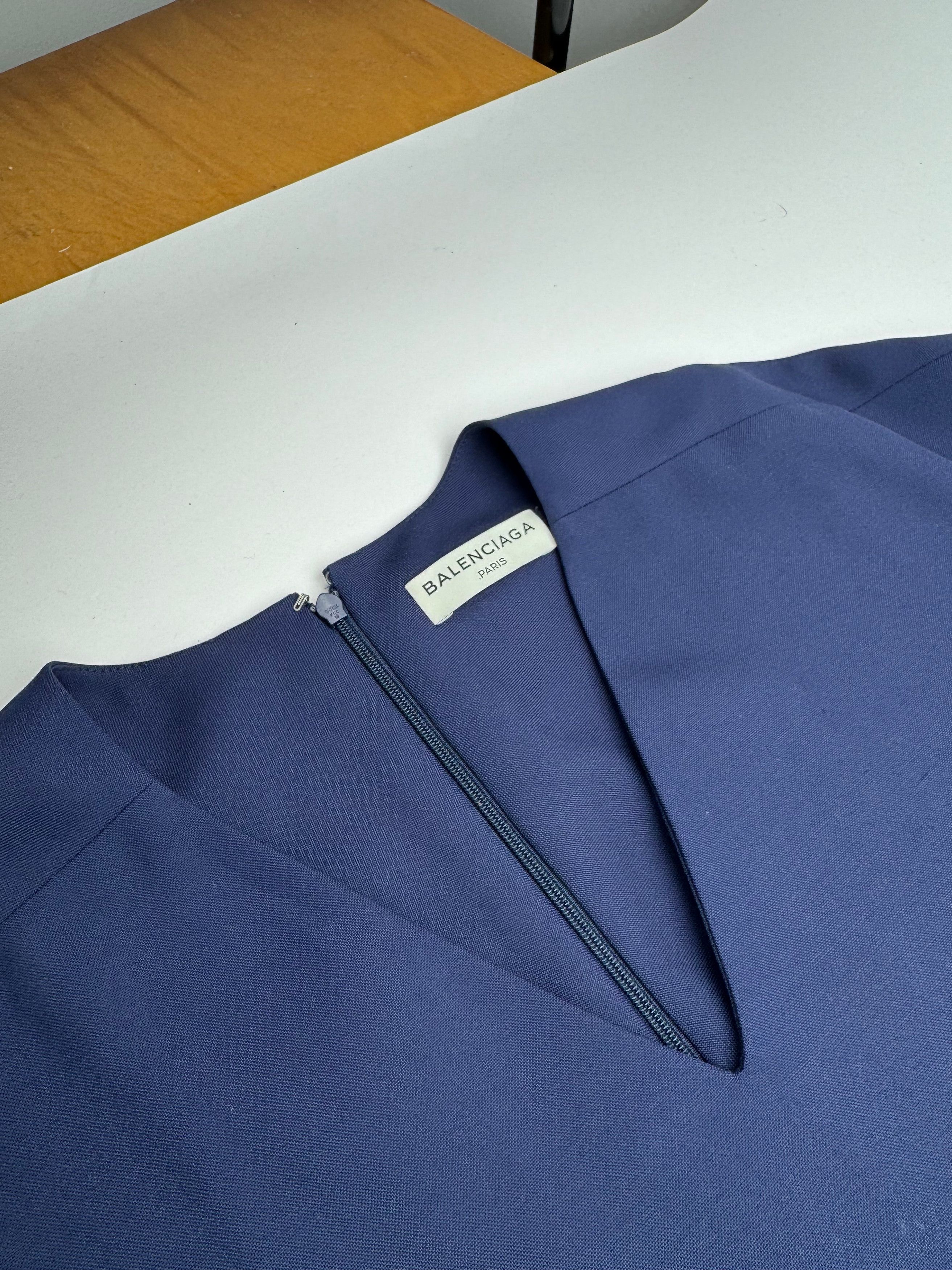 Balenciaga Vintage wool dress L Navy Size L / US 10 / IT 46 - 5 Thumbnail