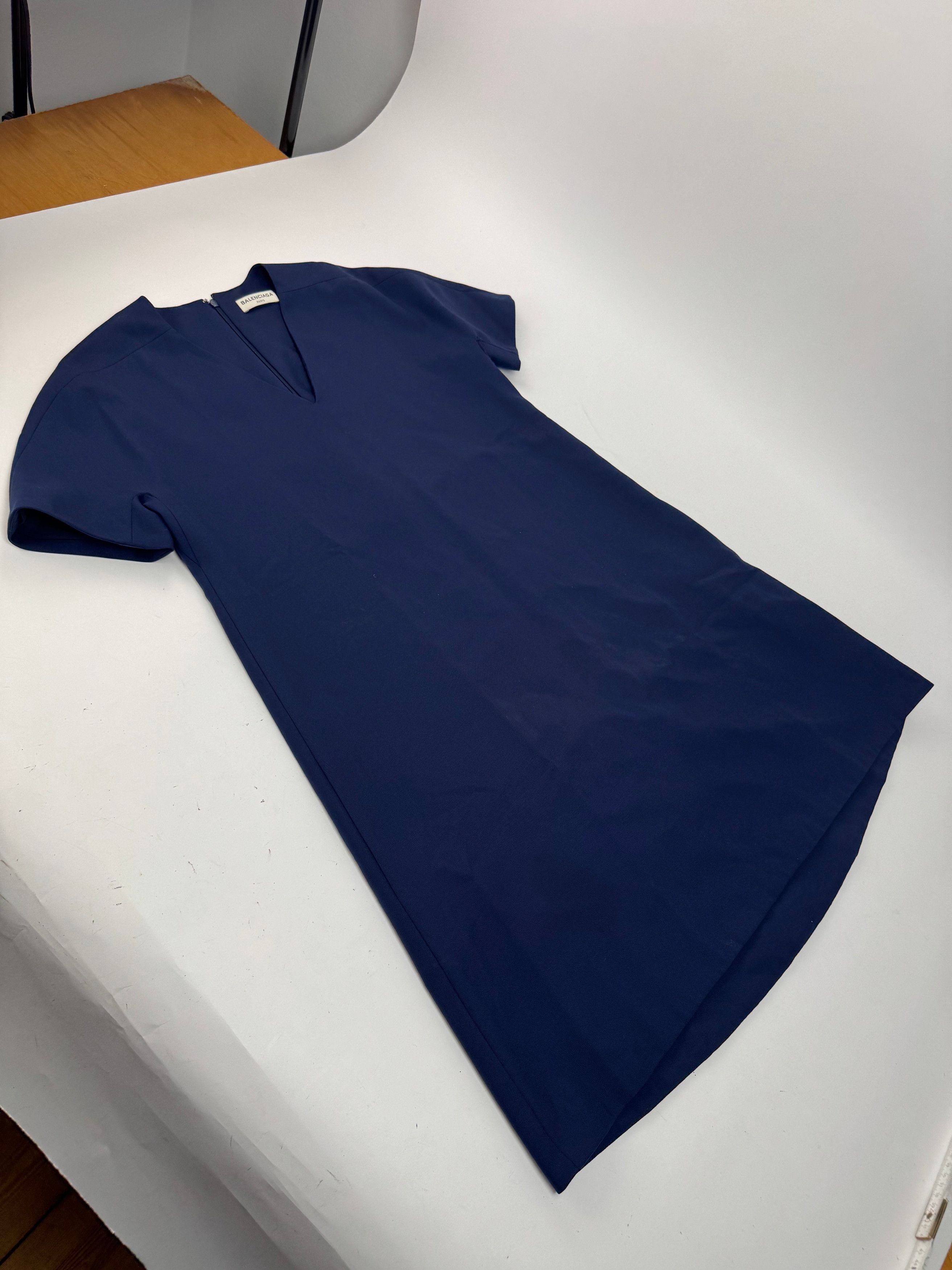Balenciaga Vintage wool dress L Navy Size L / US 10 / IT 46 - 4 Thumbnail
