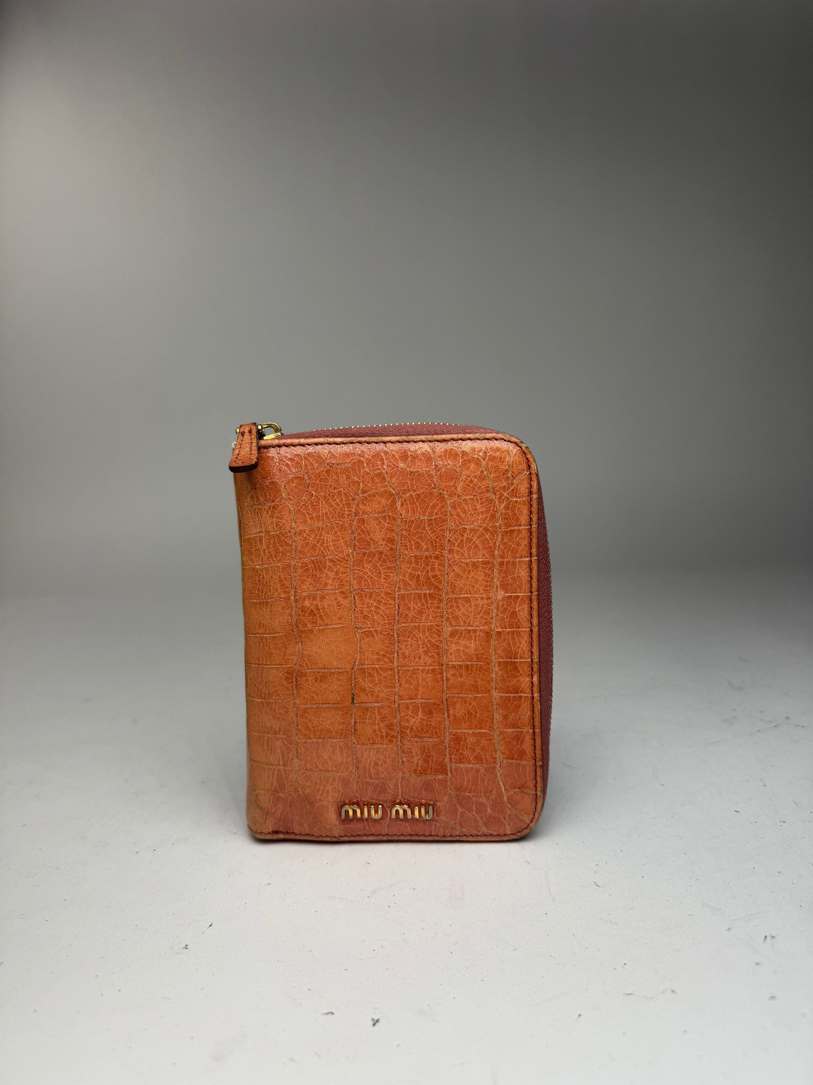 Miu Miu Vintage Leather organizer Orange Size ONE SIZE - 4 Thumbnail